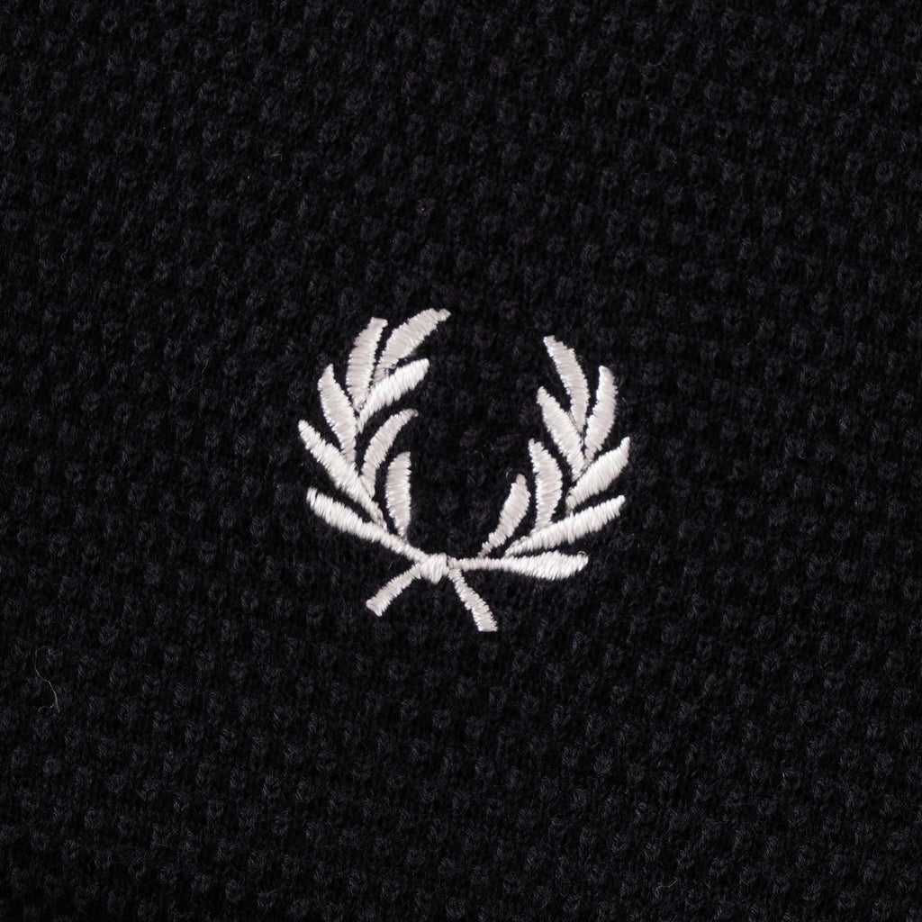 Fred Perry Textured Knitted Polo Shirt  - Black