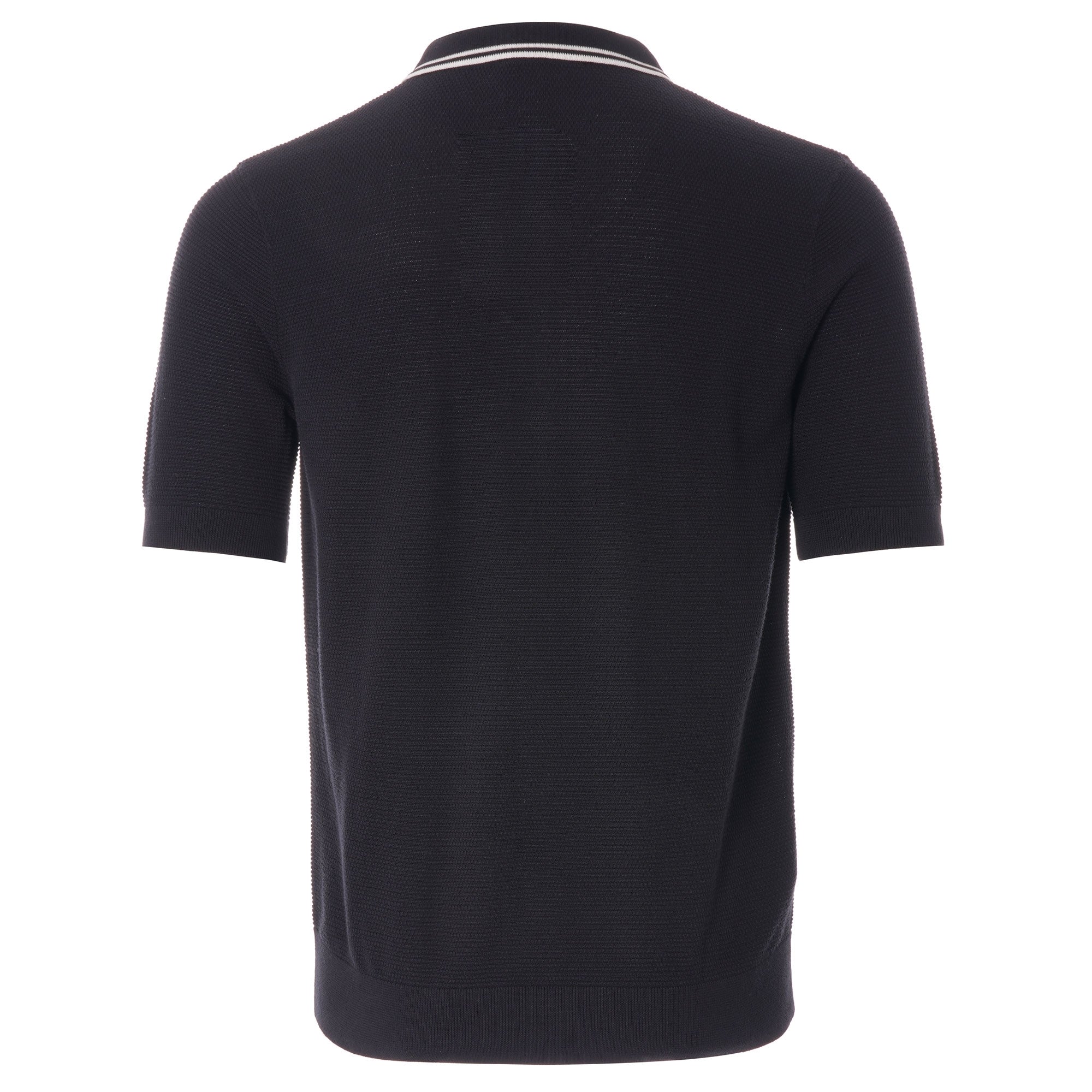 Fred Perry Textured Knitted Polo Shirt  - Black