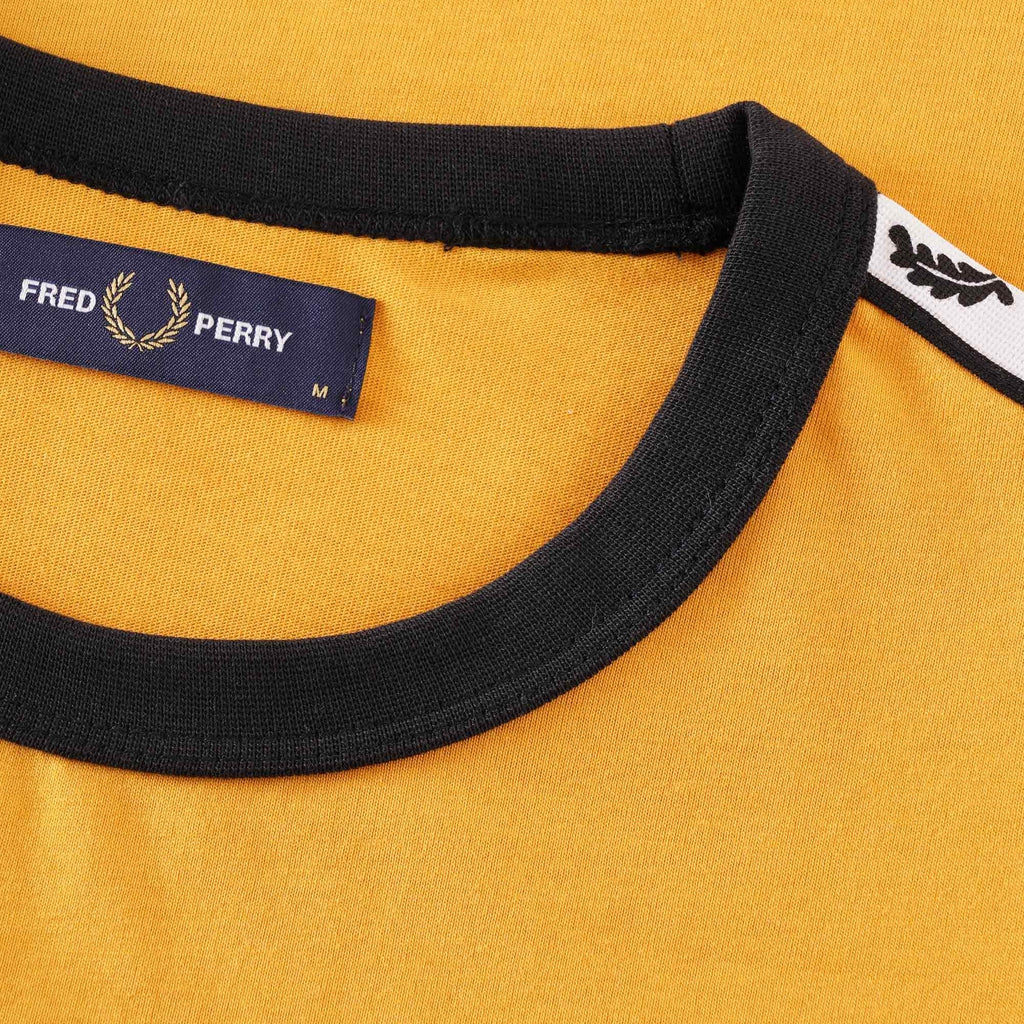 Fred Perry Tonal Taped Ringer T-Shirt - Gold