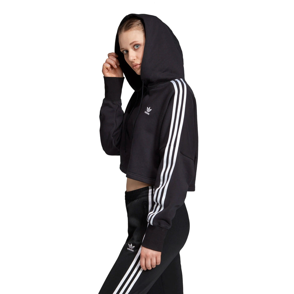 Adidas Originals Womens Adidas Cropped Hoodie - Black