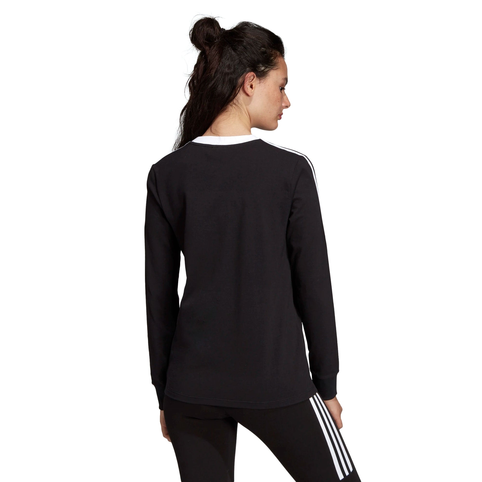 Adidas Originals Womens 3-Stripe Long Sleeve Top - Black