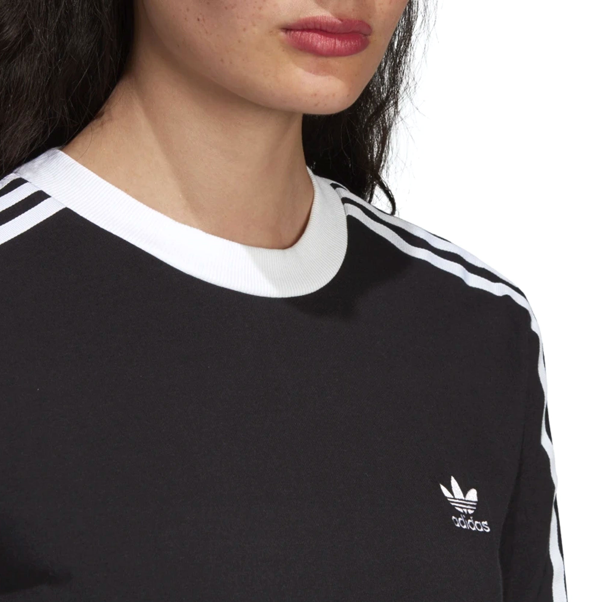 Adidas Originals Womens 3-Stripe Long Sleeve Top - Black