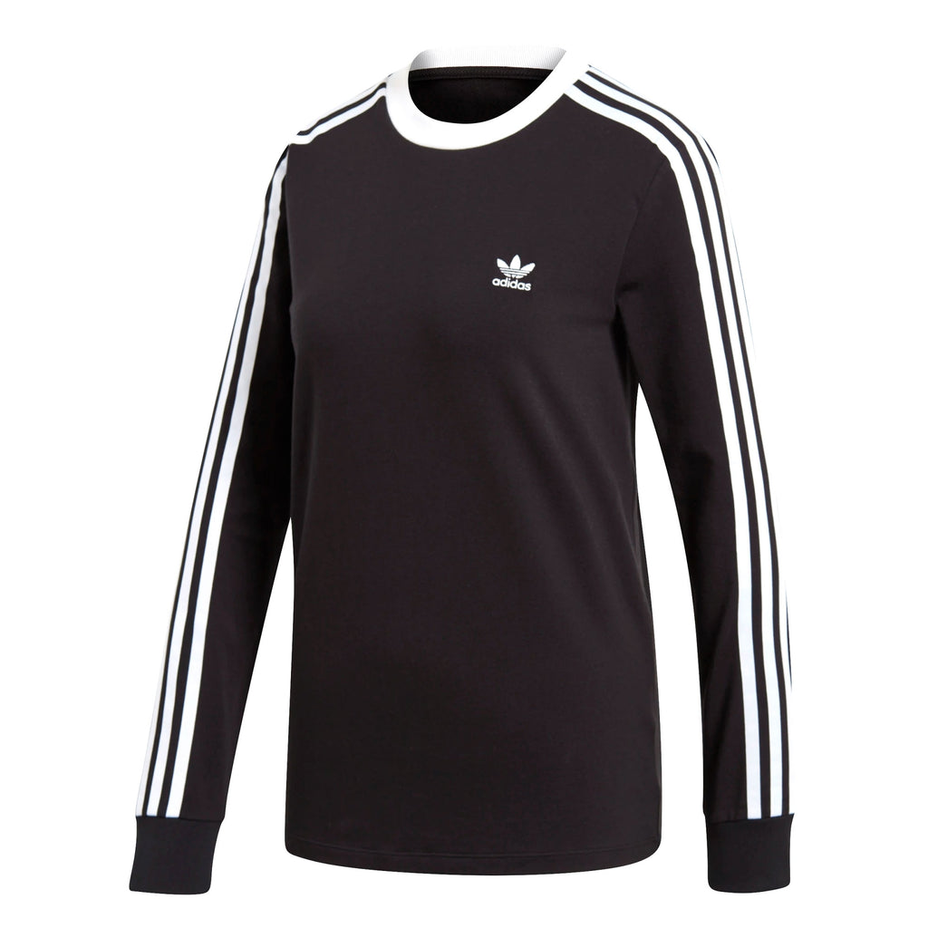 Adidas Originals Womens 3-Stripe Long Sleeve Top - Black