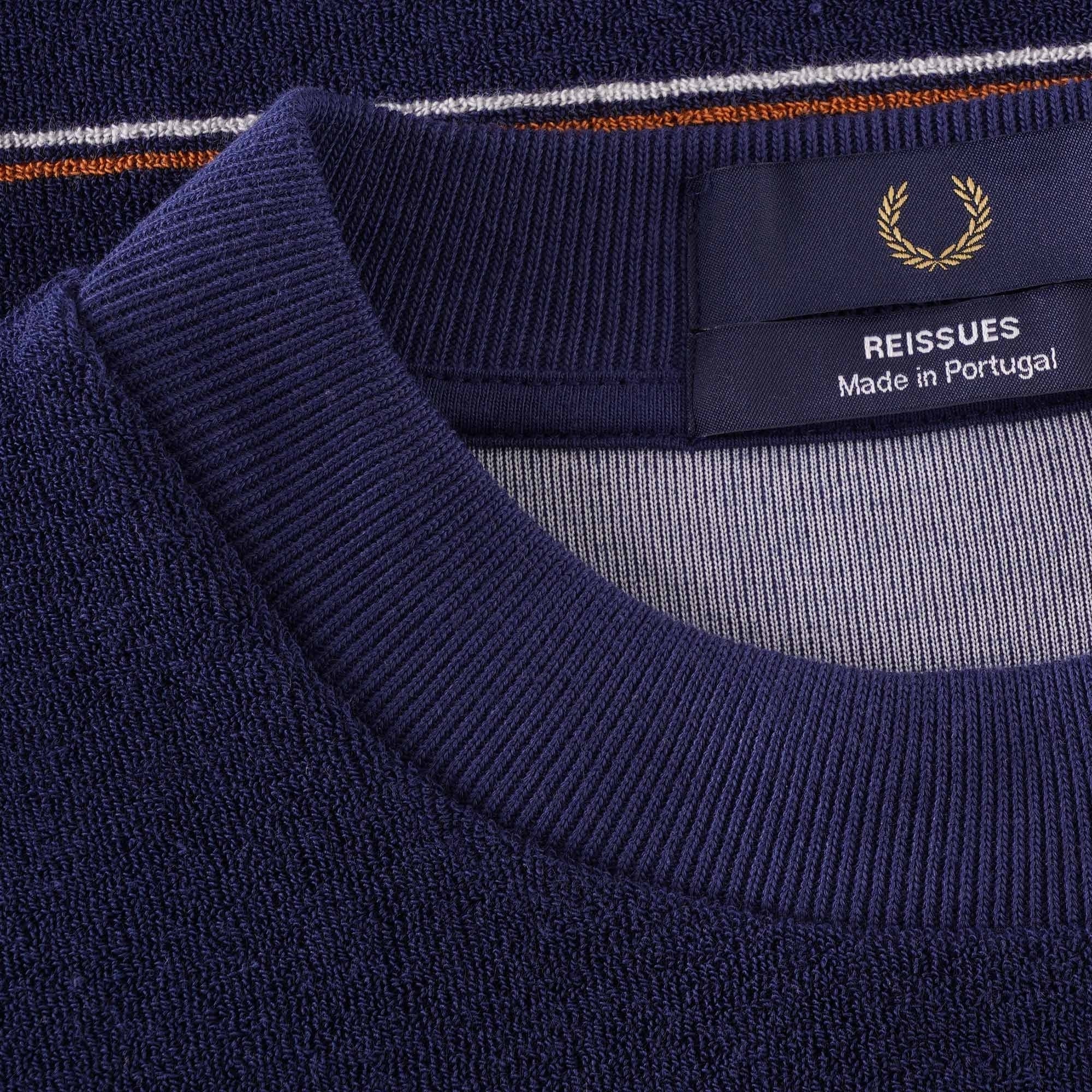 Fred Perry Reissues Striped Towelling T-Shirt - French Navy
