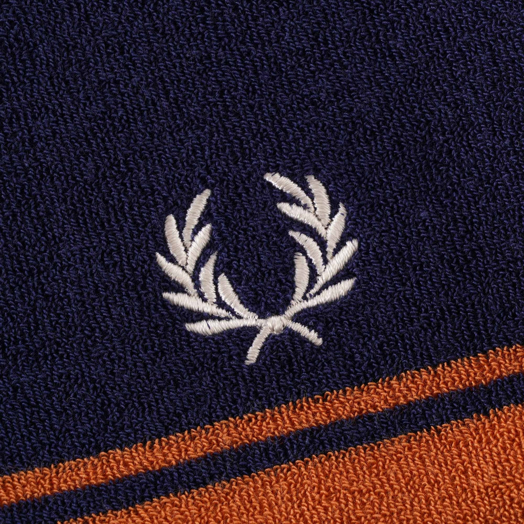 Fred Perry Reissues Striped Towelling T-Shirt - French Navy