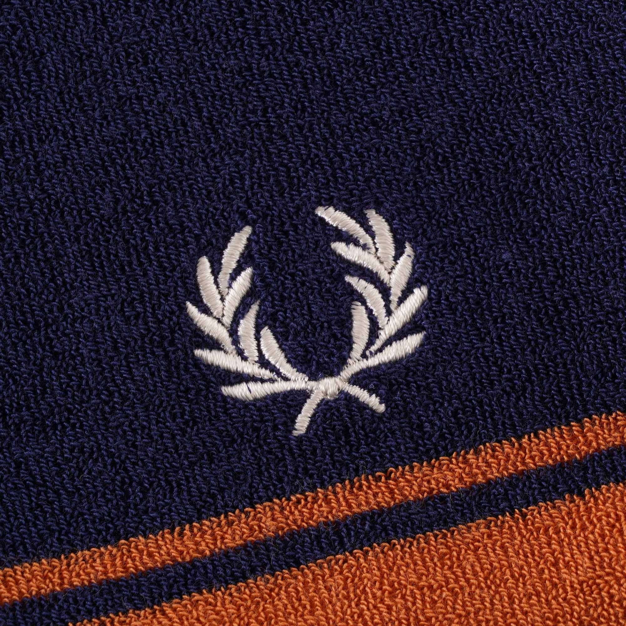 Fred Perry Reissues Striped Towelling T-Shirt - French Navy