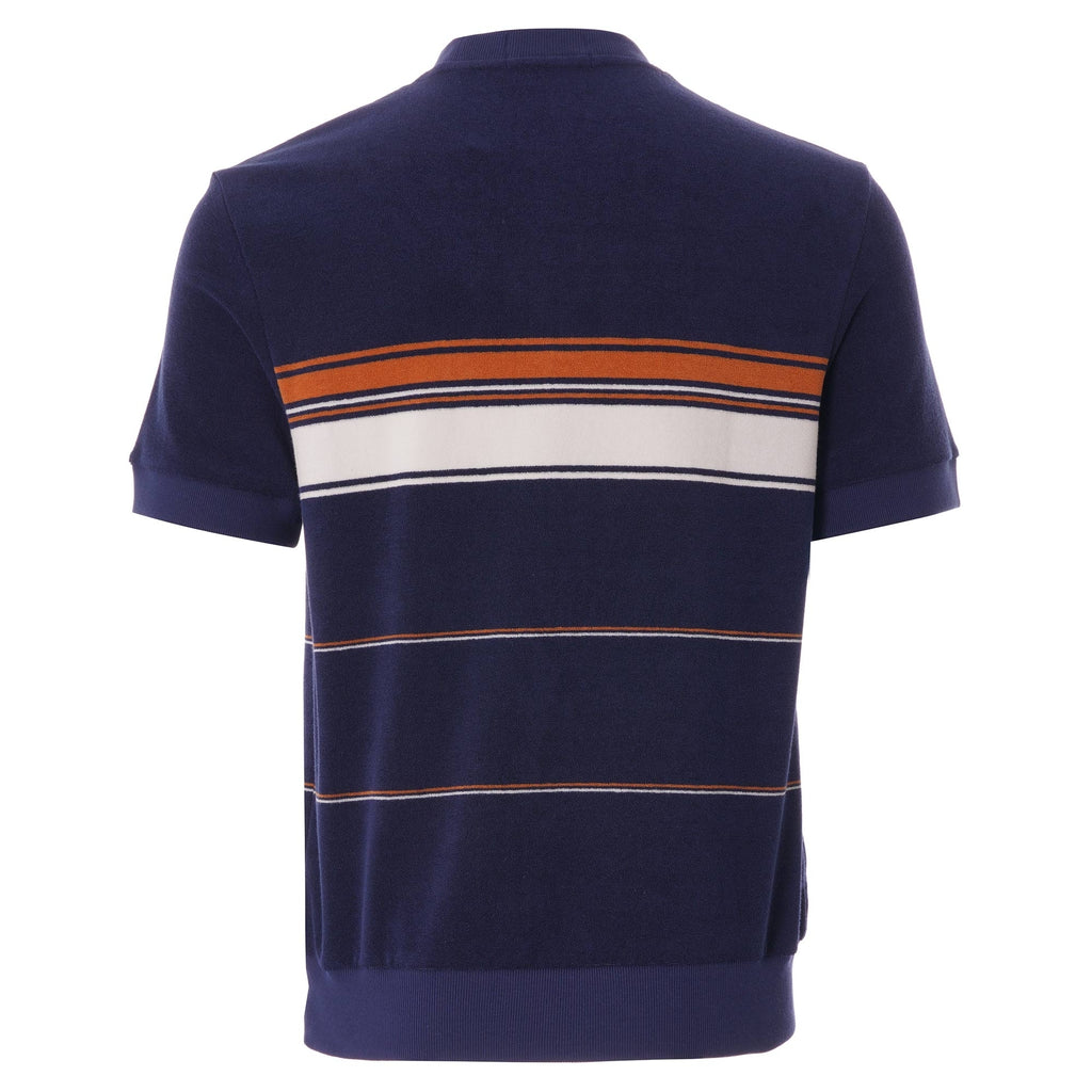 Fred Perry Reissues Striped Towelling T-Shirt - French Navy