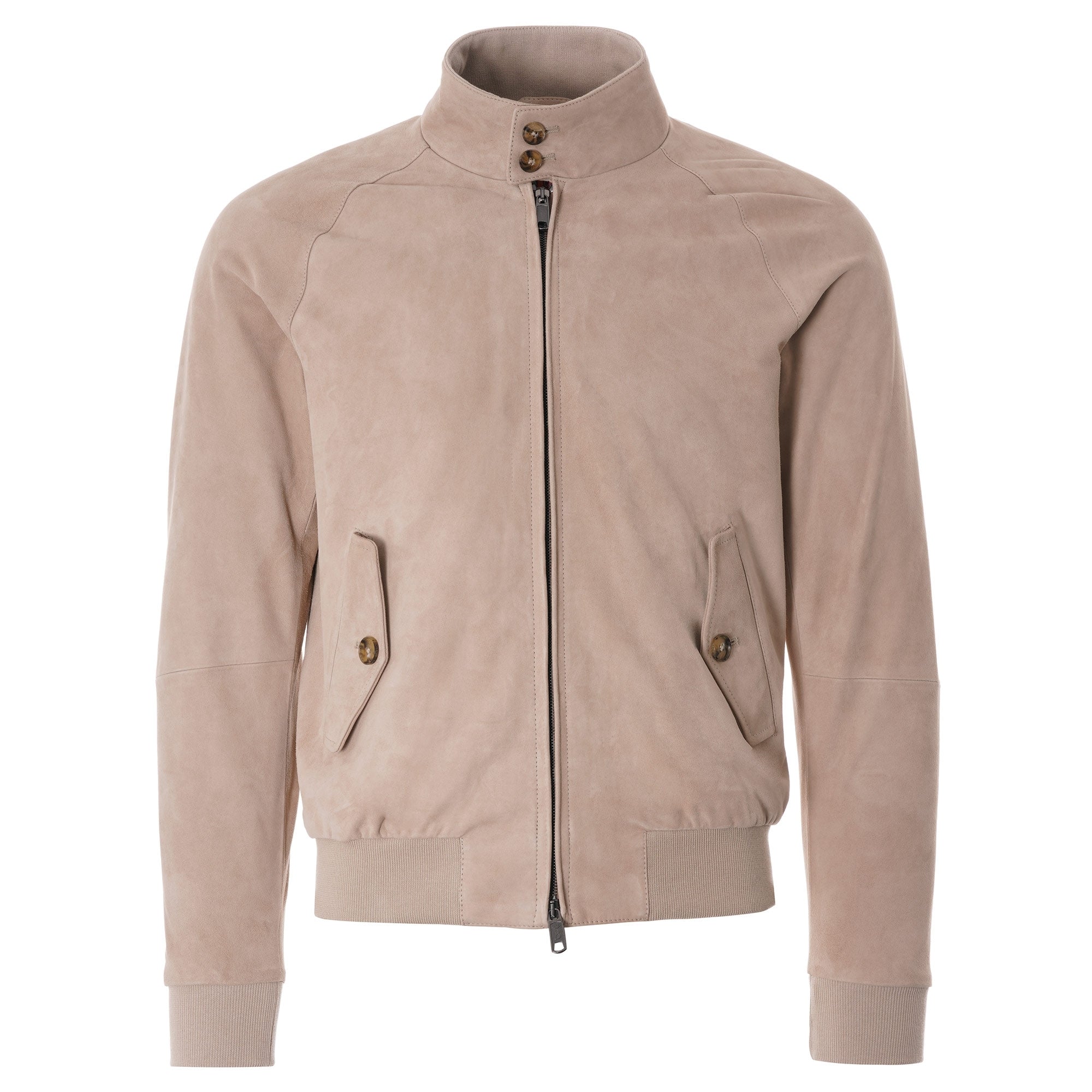 Baracuta G9 Suede Harrington Jacket - Sand Stone – Stuarts London
