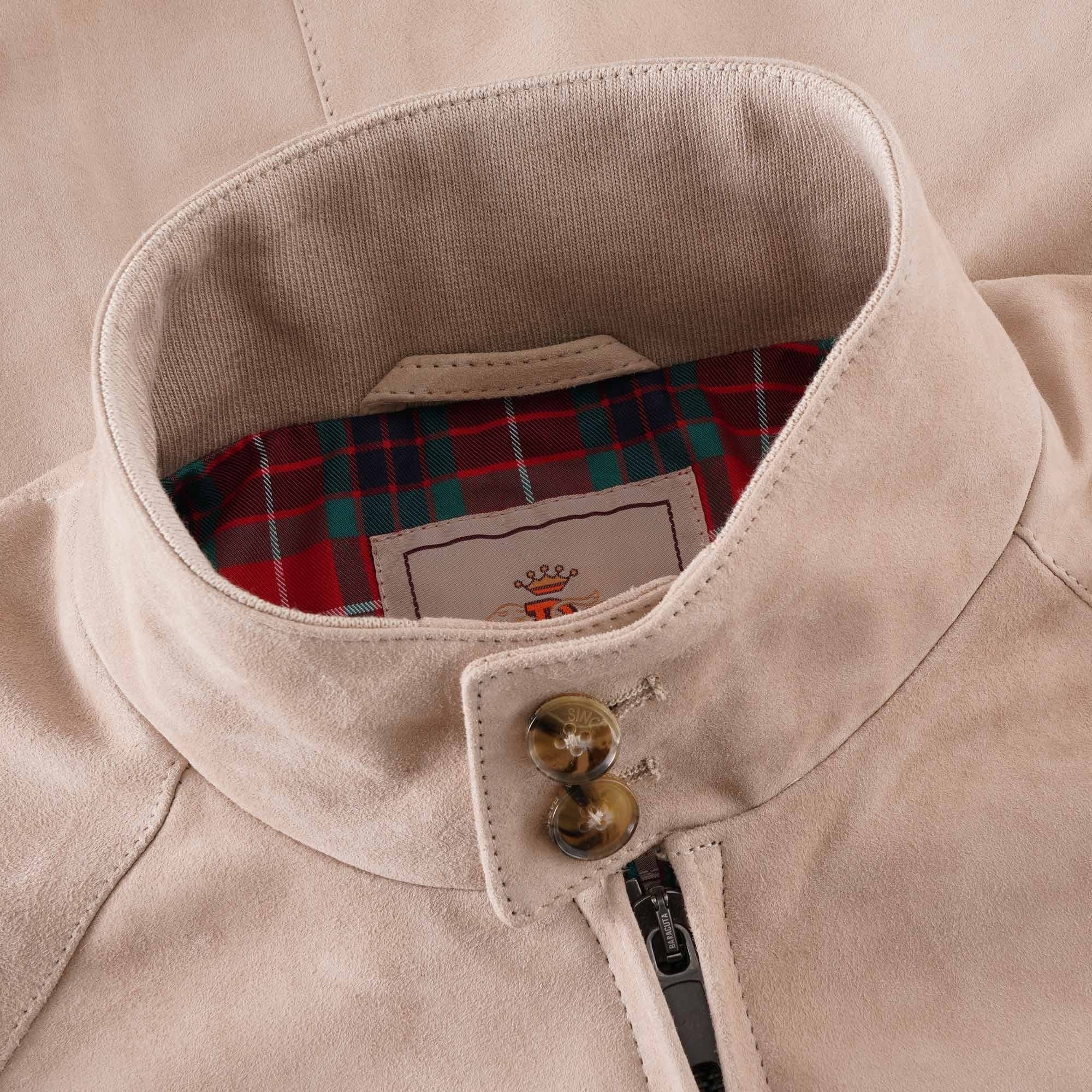 Baracuta G9 Suede Harrington Jacket - Sand Stone