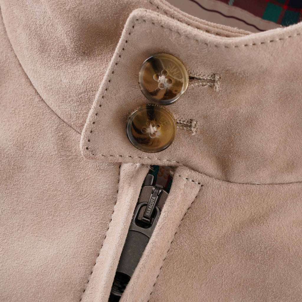 Baracuta G9 Suede Harrington Jacket - Sand Stone