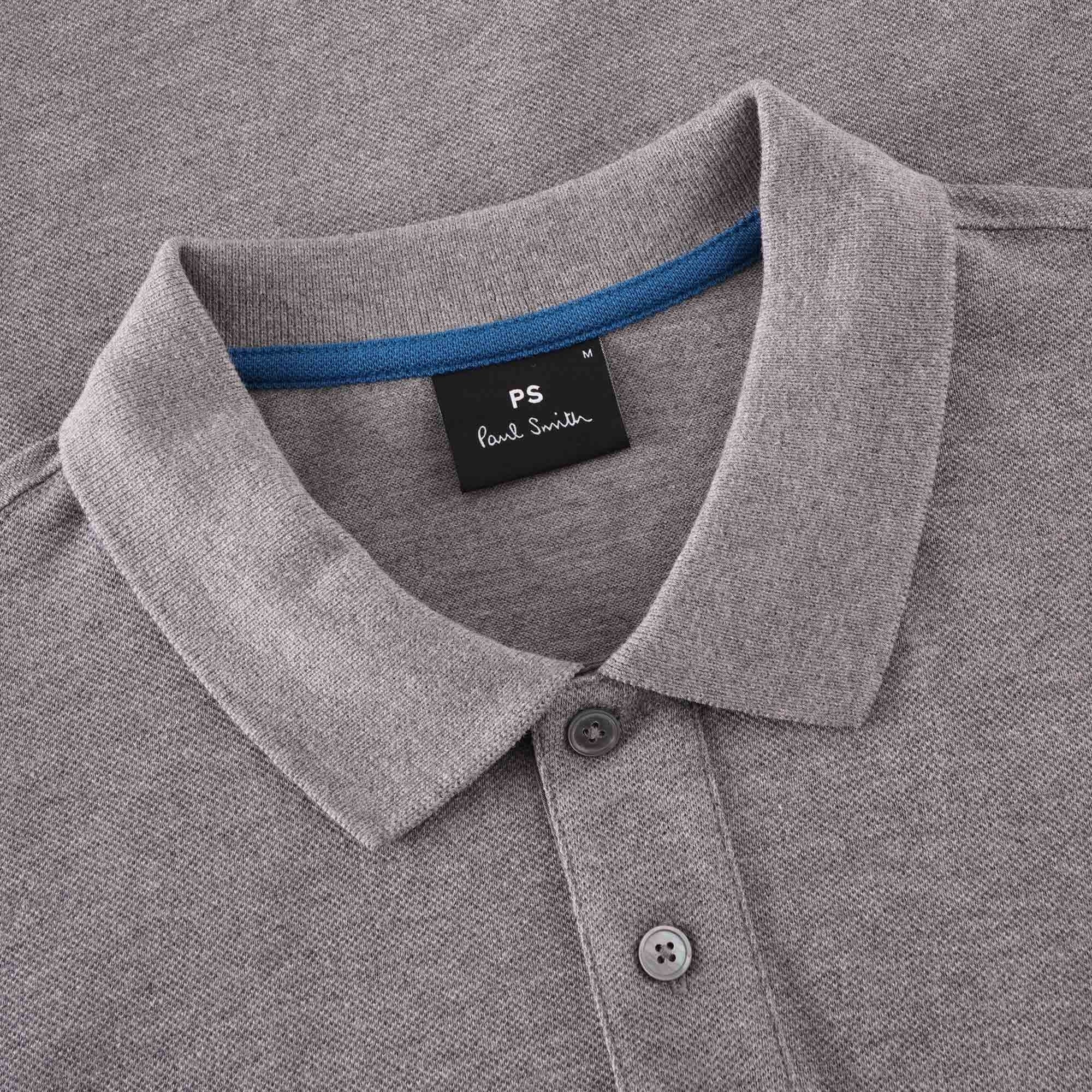 PS by Paul Smith Zebra Logo Polo Shirt - Grey Melange