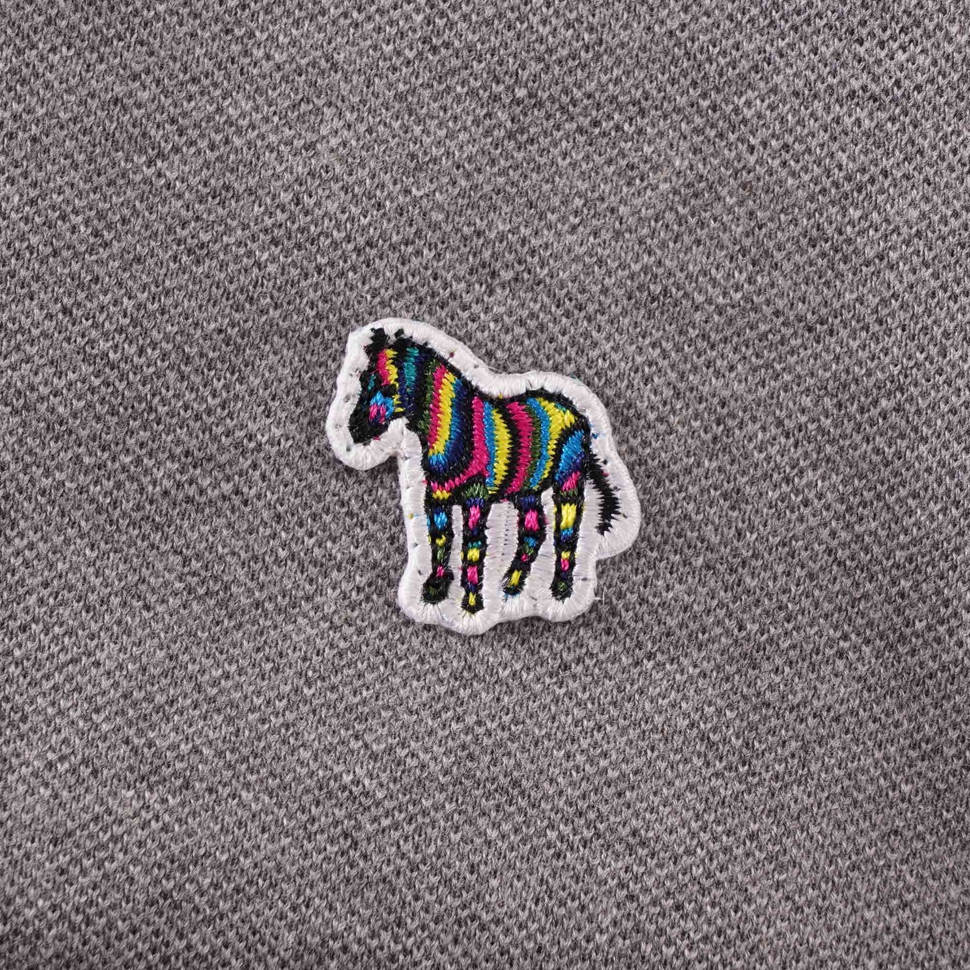 PS by Paul Smith Zebra Logo Polo Shirt - Grey Melange