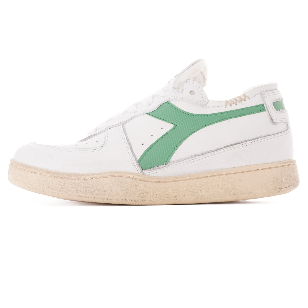 Diadora MI Basket Row Cut - White/Green Stone
