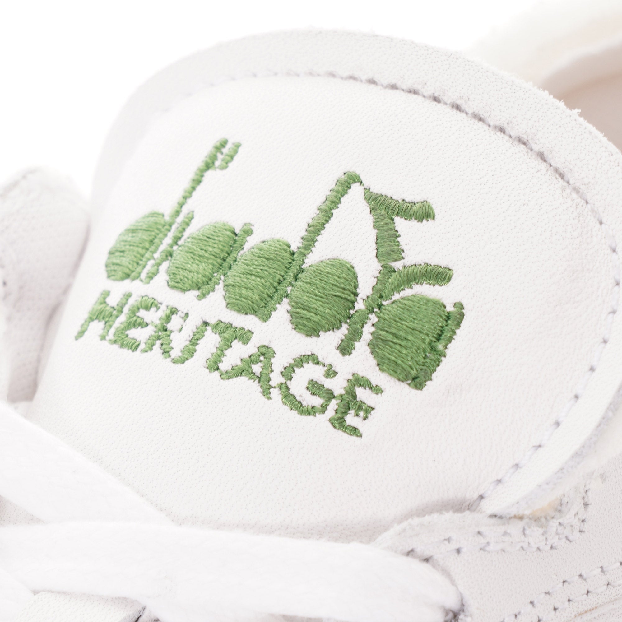 Diadora MI Basket Row Cut - White/Green Stone