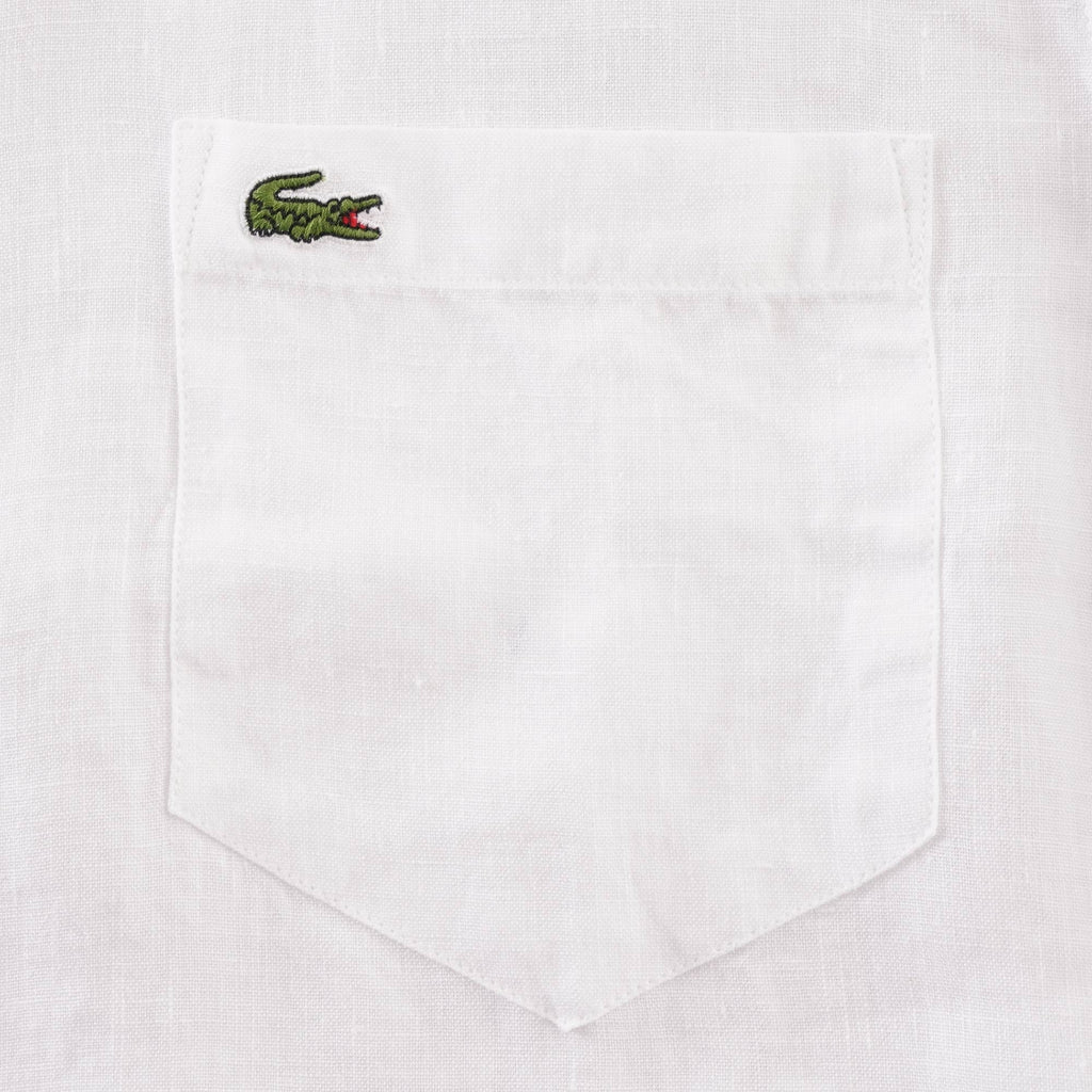 Lacoste Short Sleeve Linen Shirt - White