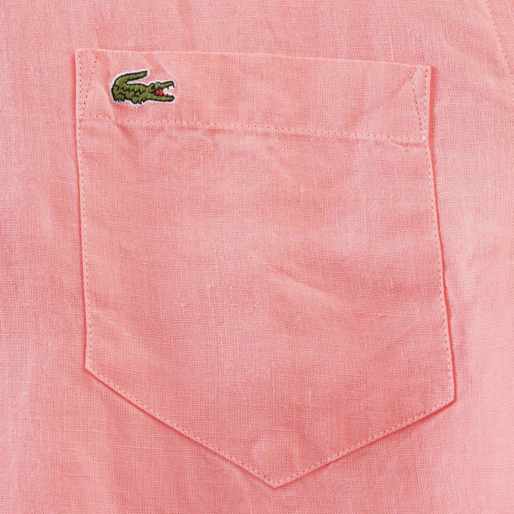 Lacoste Short Sleeve Linen Shirt - Elf Pink