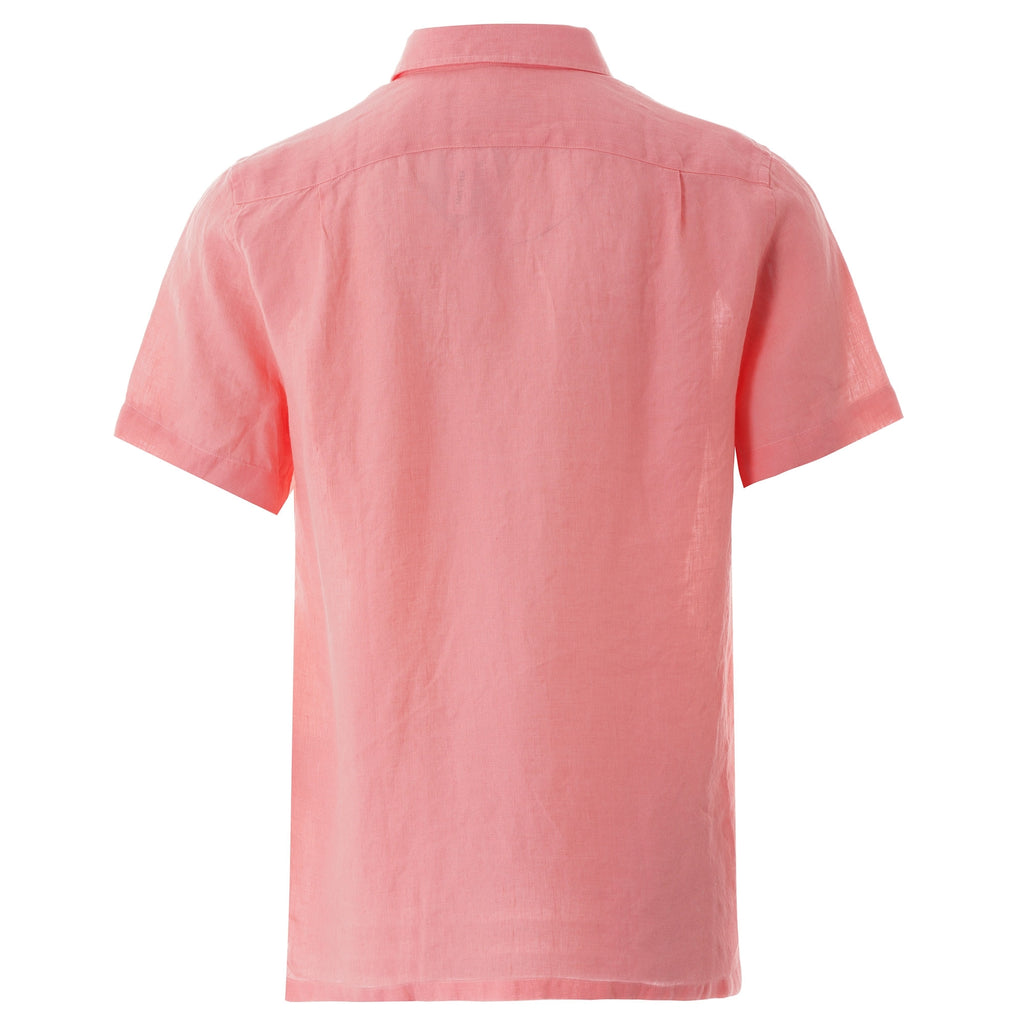 Lacoste Short Sleeve Linen Shirt - Elf Pink