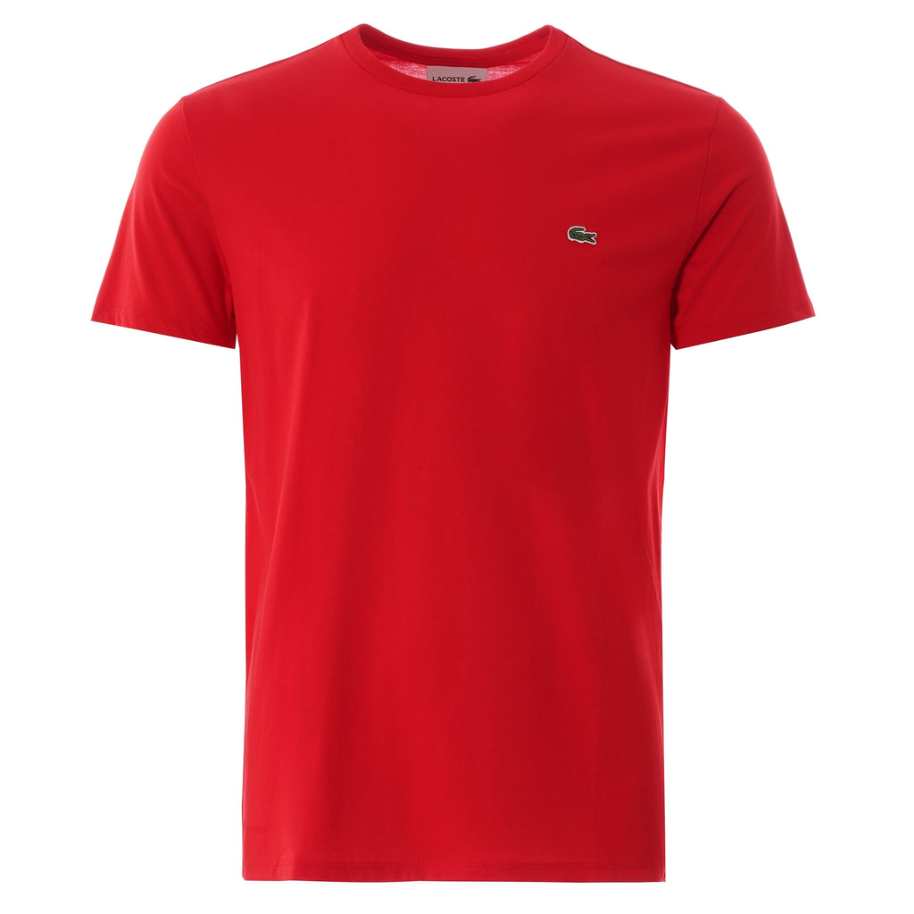 Crew Neck Pima Cotton Jersey T-shirt - Red