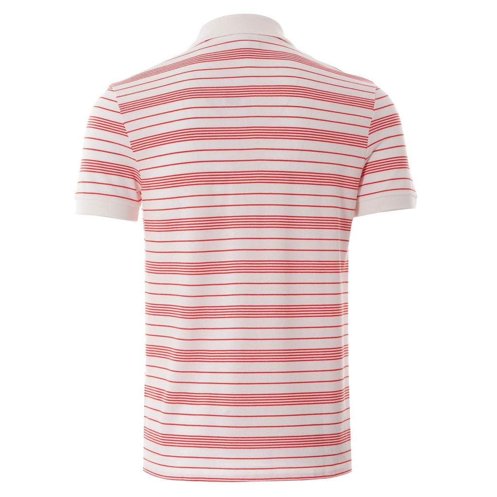 Lacoste Striped Poloshirt - White and Red