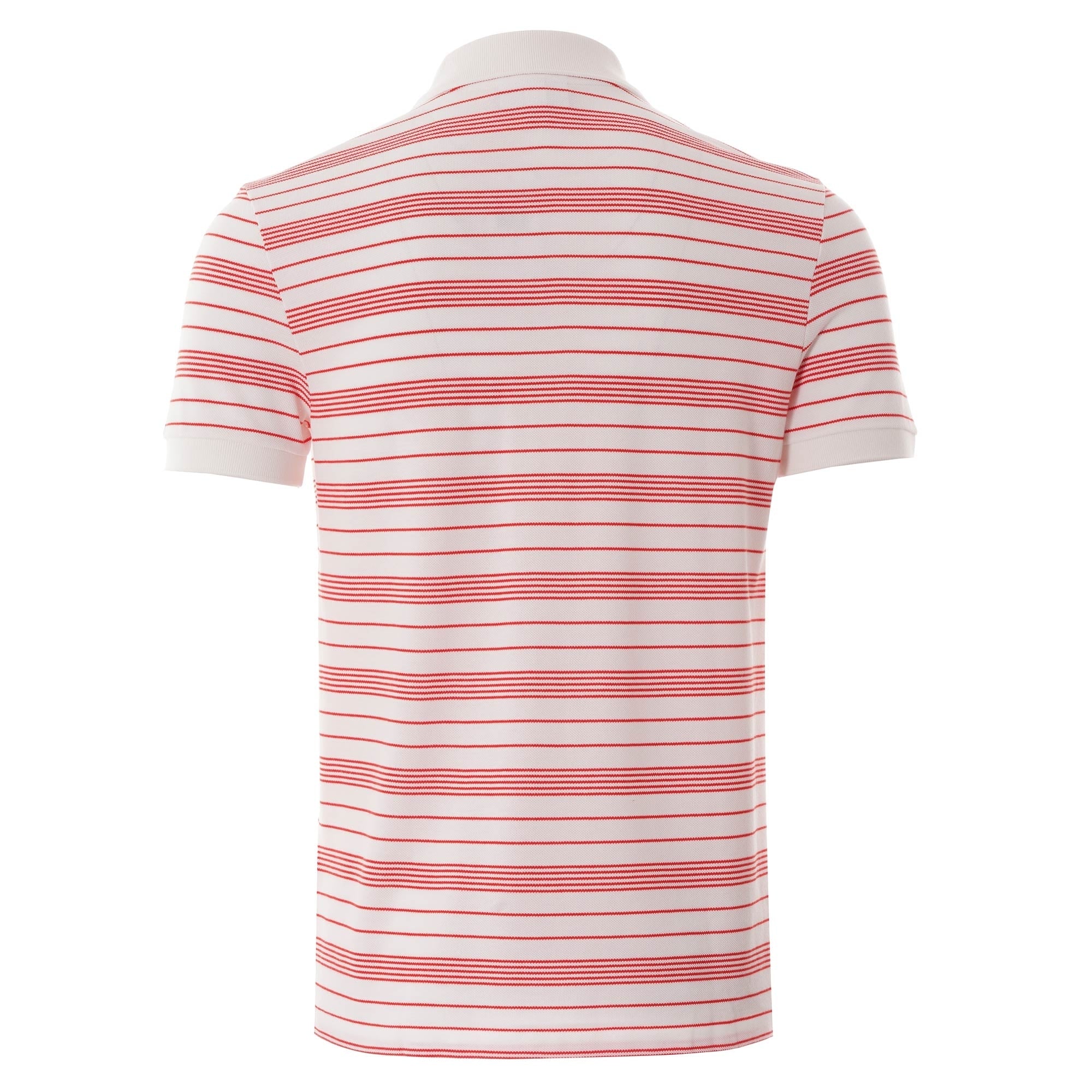 Lacoste Striped Poloshirt - White and Red