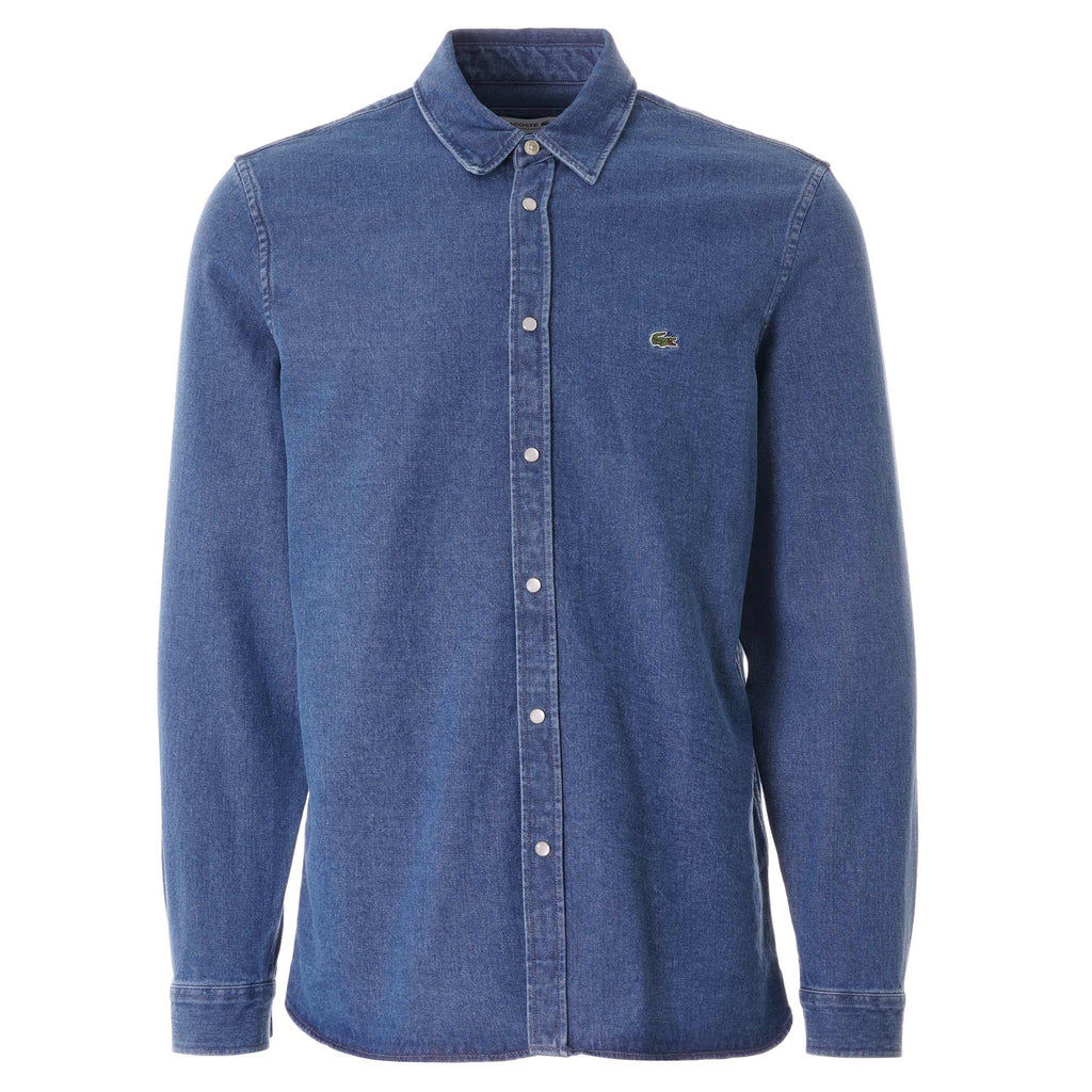 Lacoste Snap Button Denim Shirt - Blue