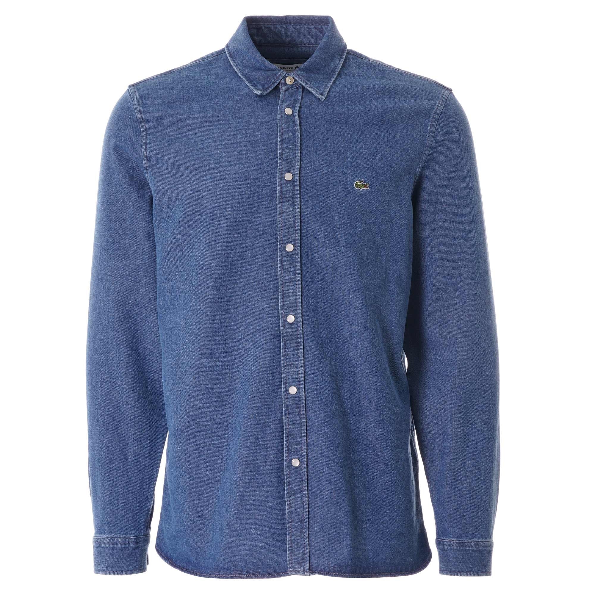 Lacoste Snap Button Denim Shirt - Blue