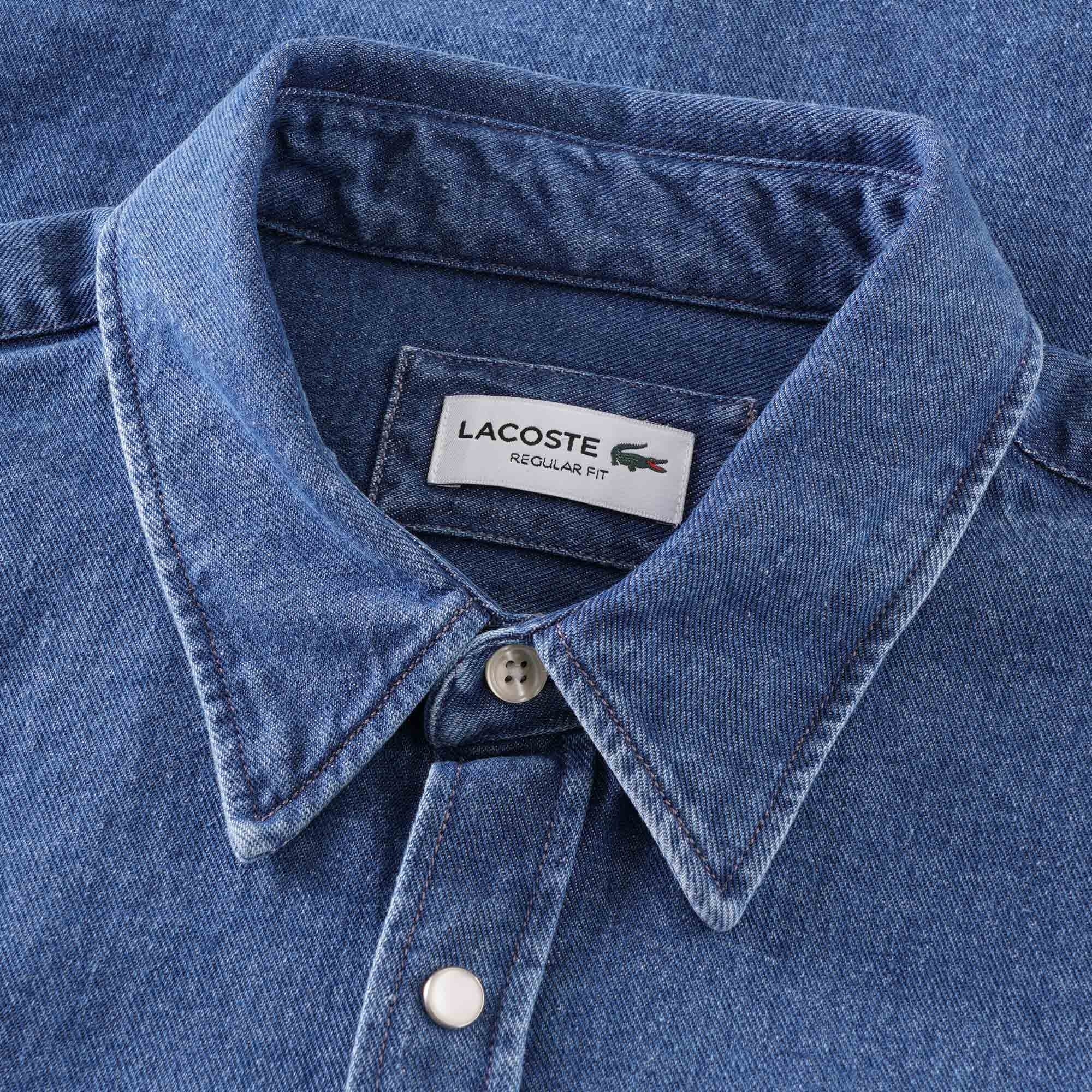 Lacoste Snap Button Denim Shirt - Blue