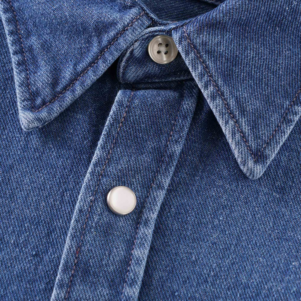 Lacoste Snap Button Denim Shirt - Blue