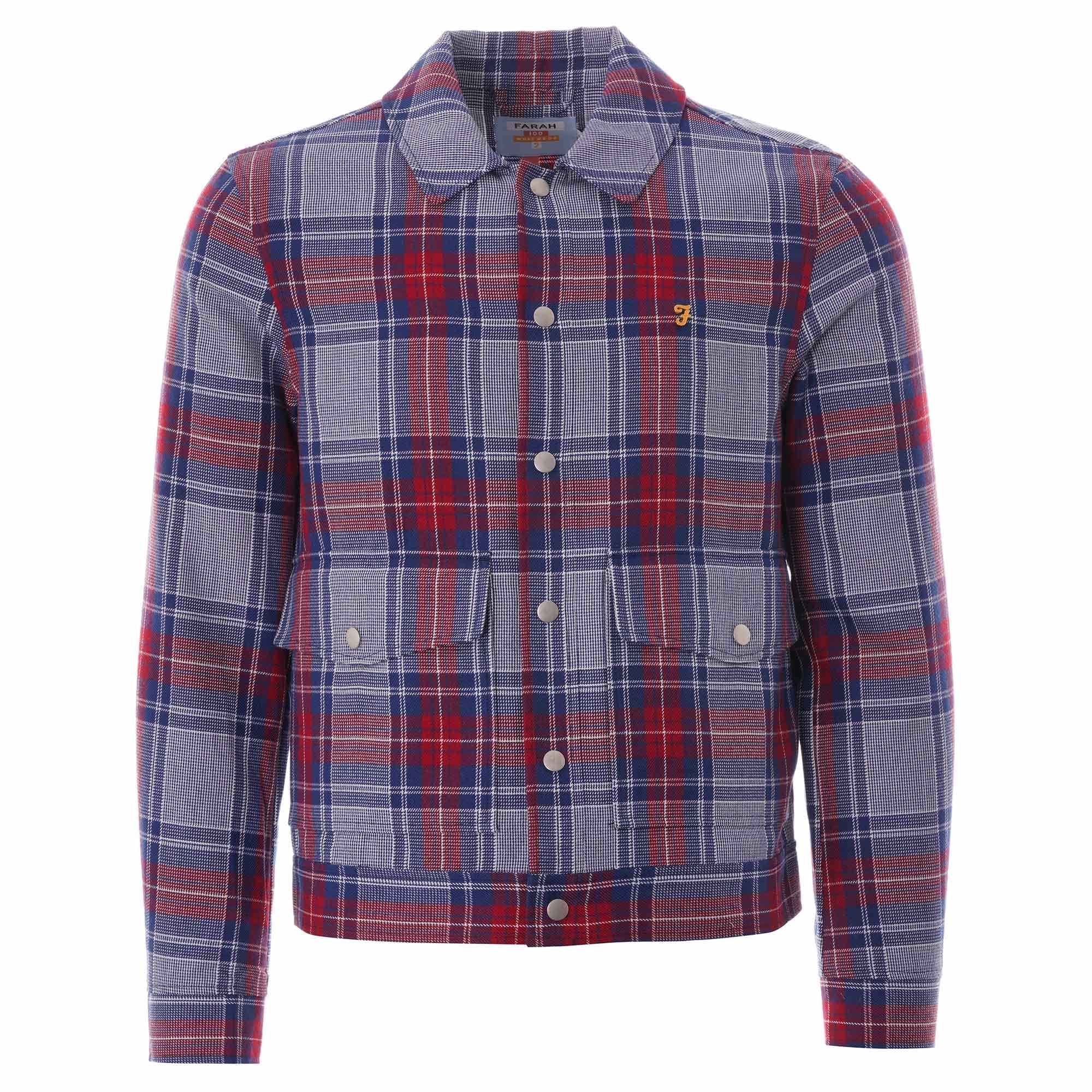 Wilcox Check Trucker Jacket - Red Chilli