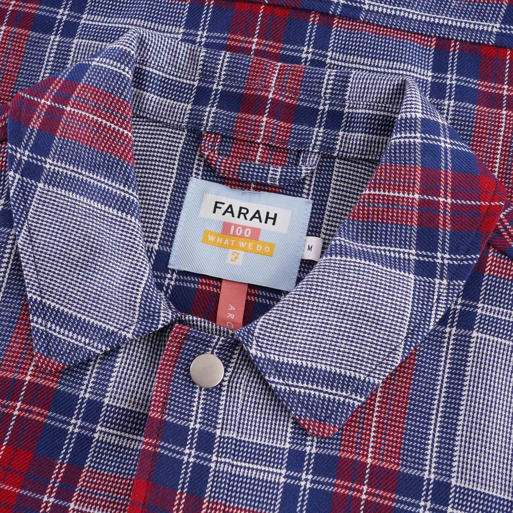 Wilcox Check Trucker Jacket - Red Chilli