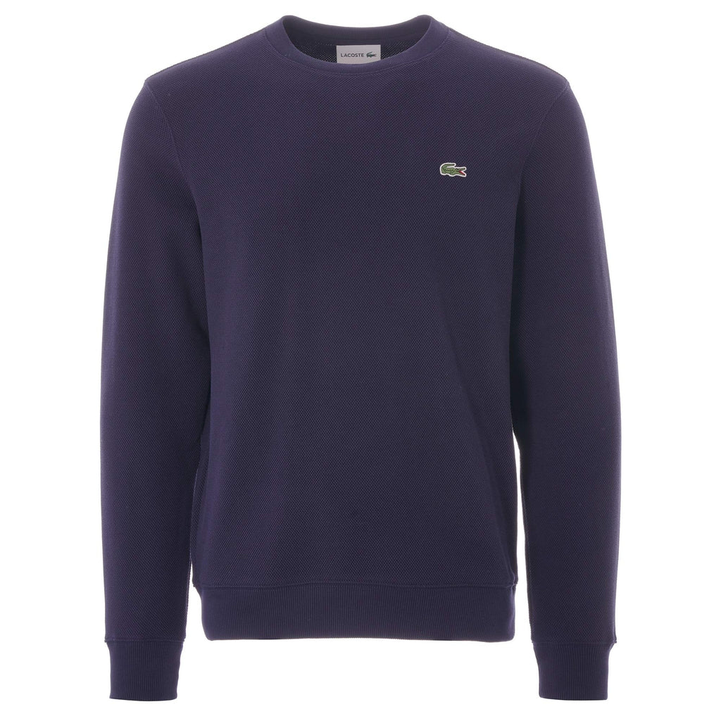 Lacoste Piqu  Fleece Crew Neck Sweatshirt - Marine