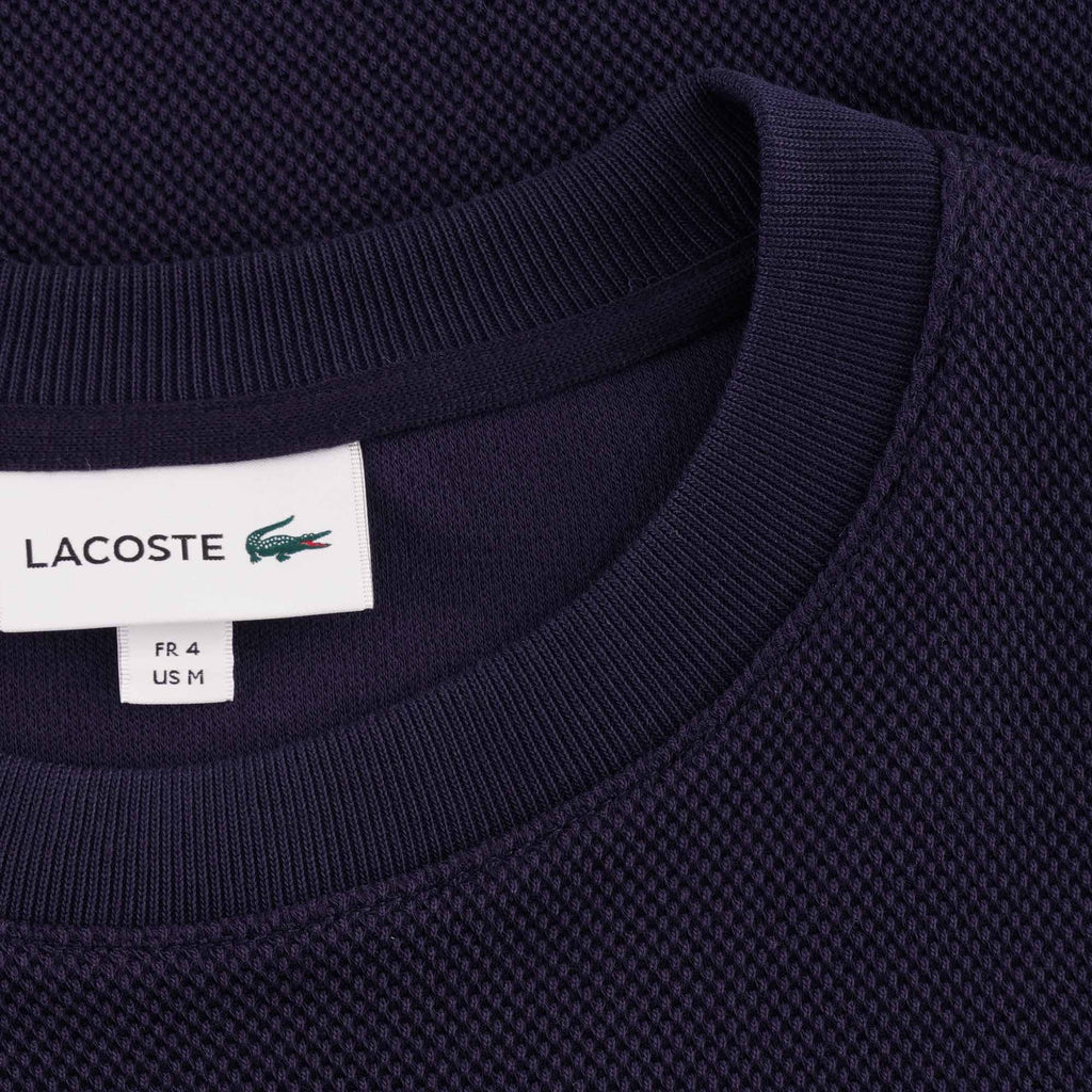 Lacoste Piqu  Fleece Crew Neck Sweatshirt - Marine