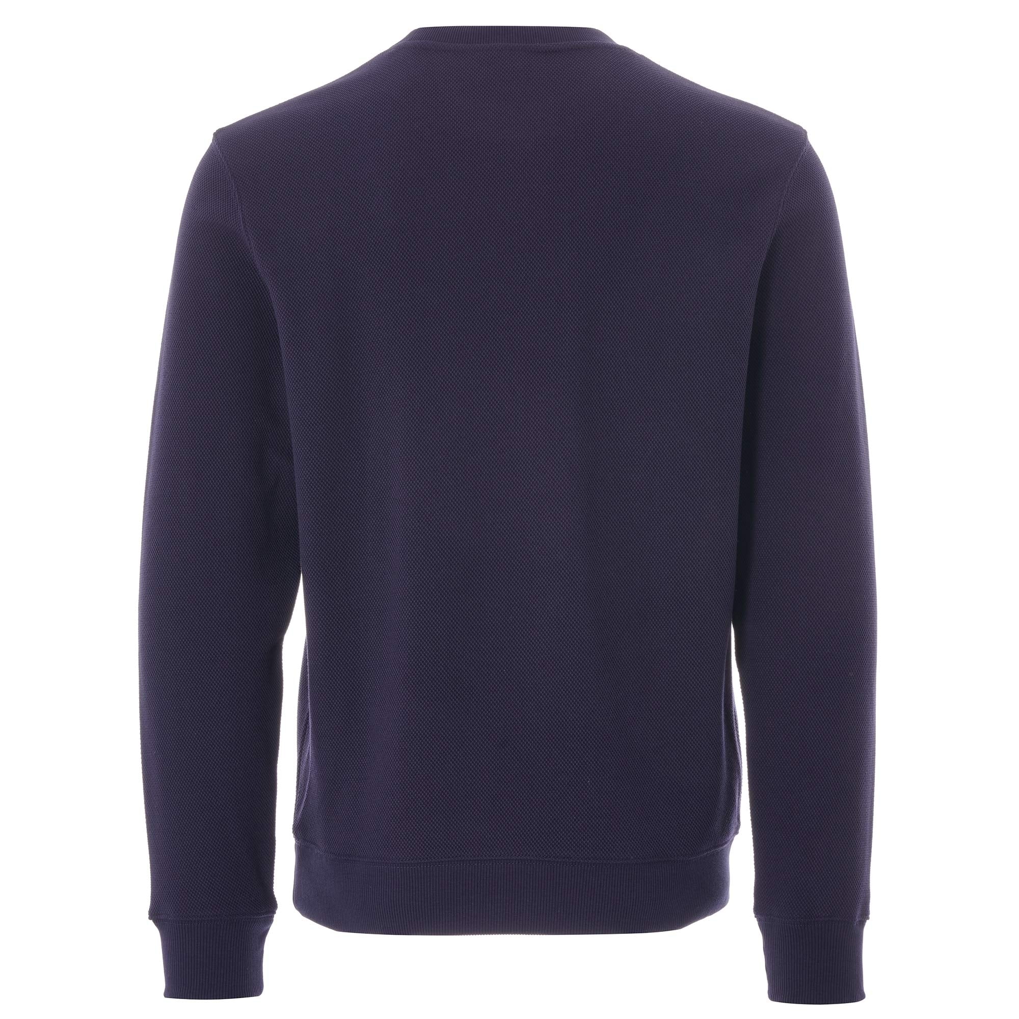 Lacoste Piqu  Fleece Crew Neck Sweatshirt - Marine