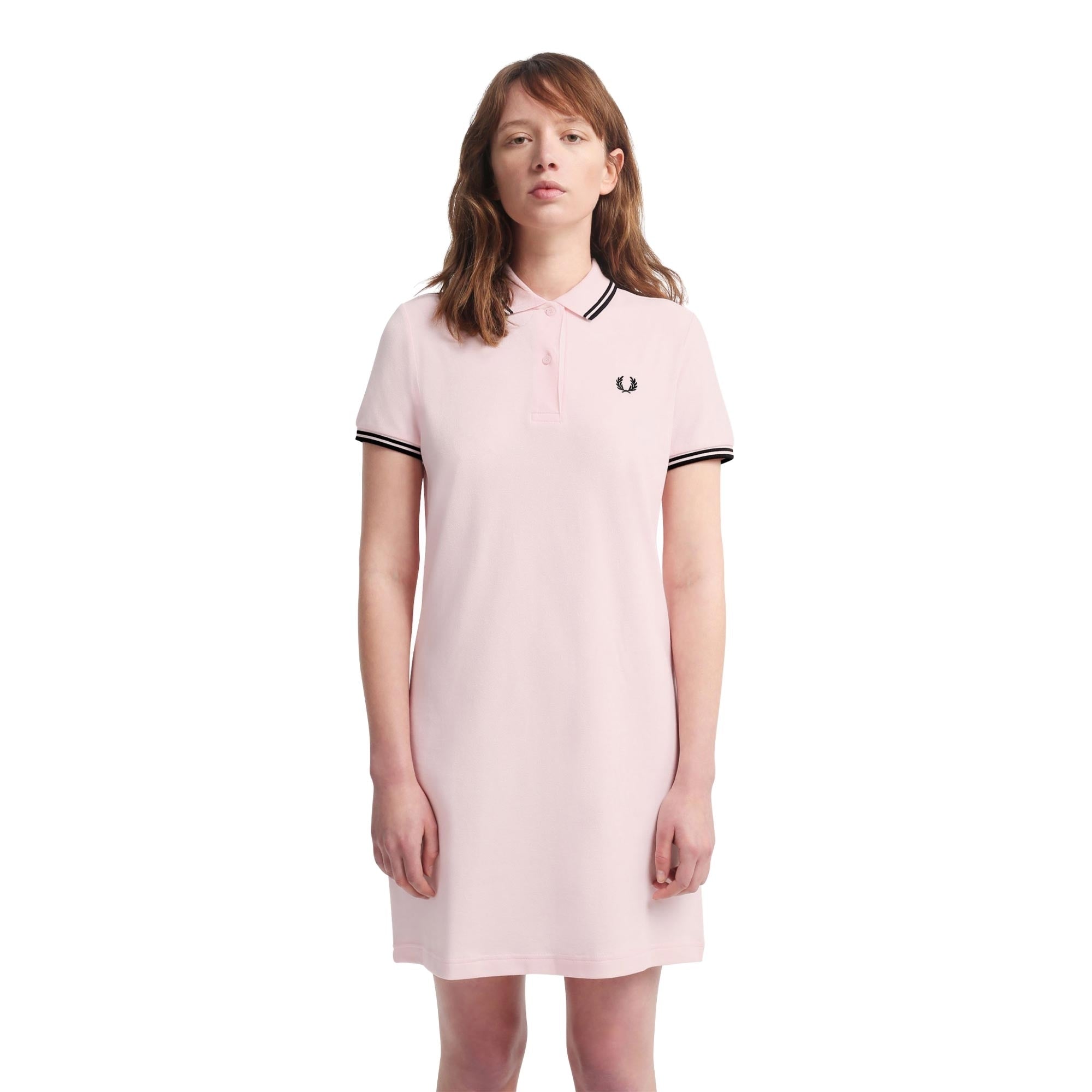 Fred Perry Womens Reissue Twin Tipped Shirt Dress - Iced Pink