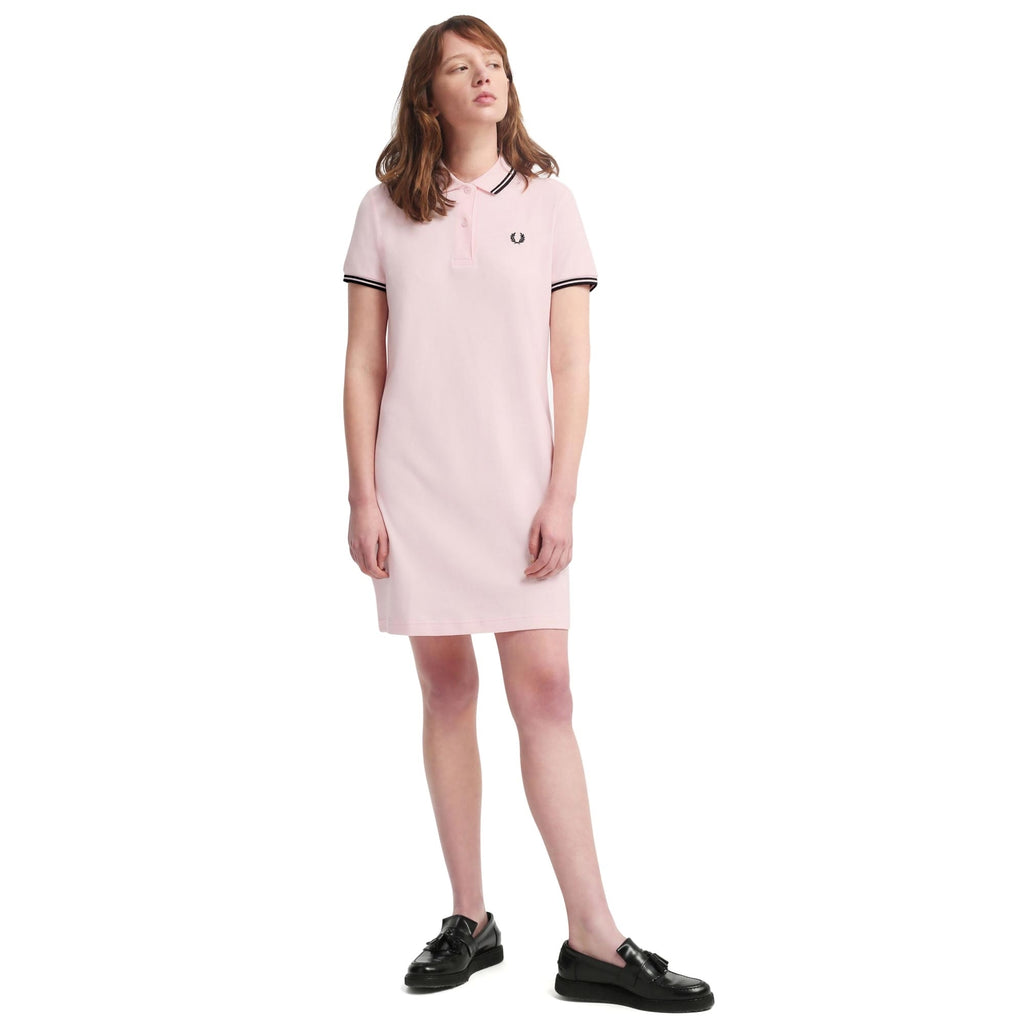 Fred Perry Womens Reissue Twin Tipped Shirt Dress - Iced Pink