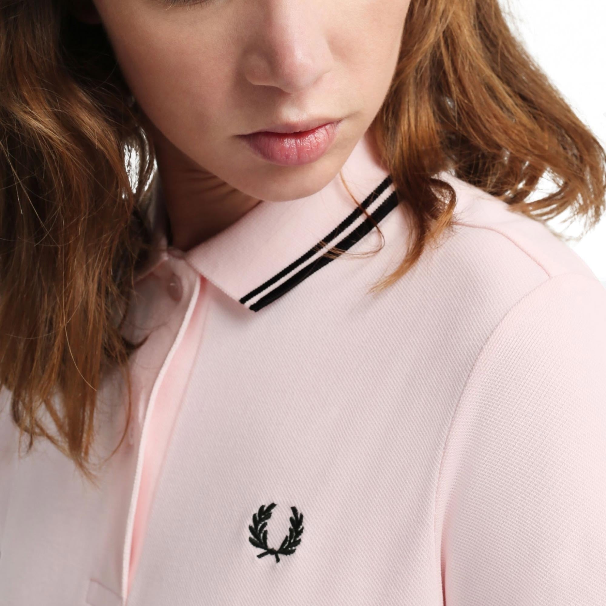 Fred Perry Womens Reissue Twin Tipped Shirt Dress - Iced Pink