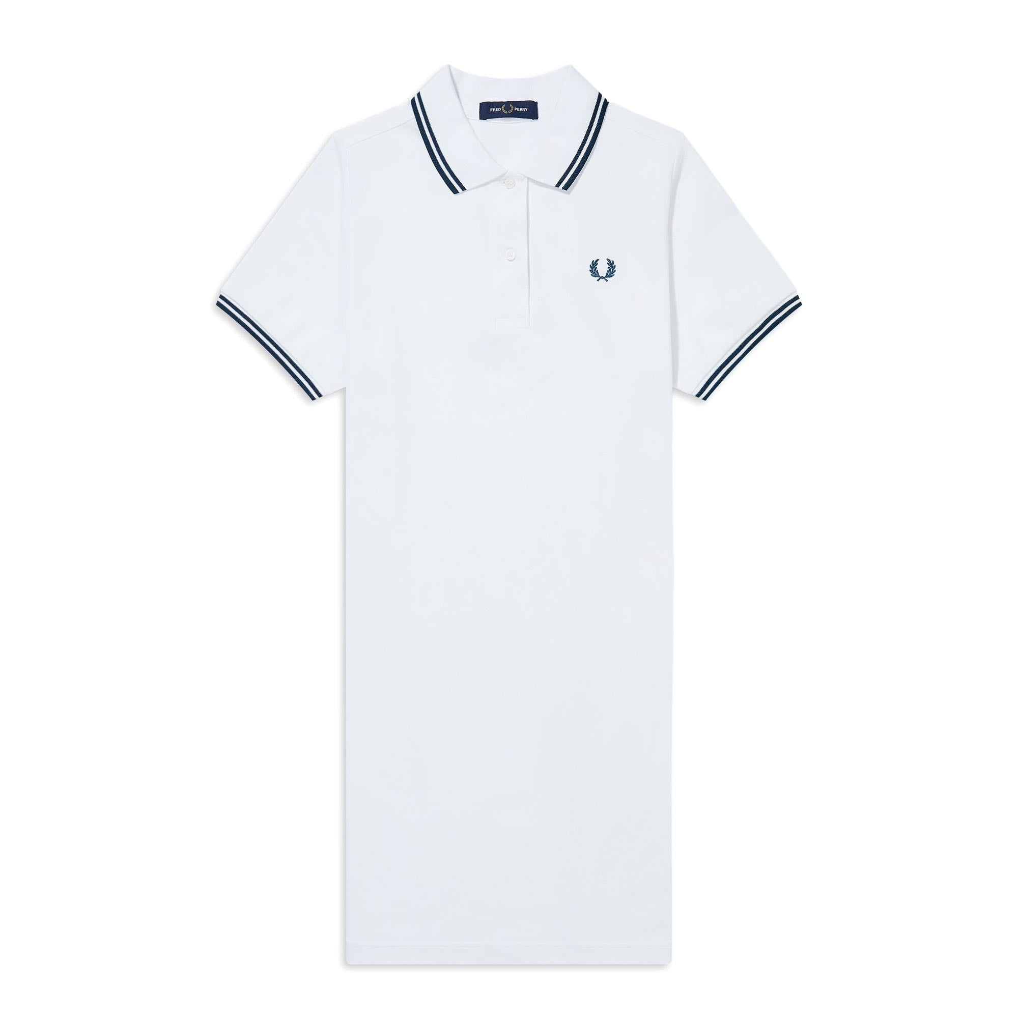 Fred Perry Womens Reissue Twin Tipped Shirt Dress - White