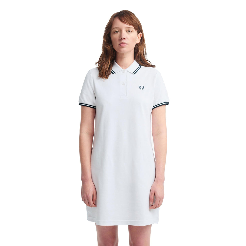 Fred Perry Womens Reissue Twin Tipped Shirt Dress - White