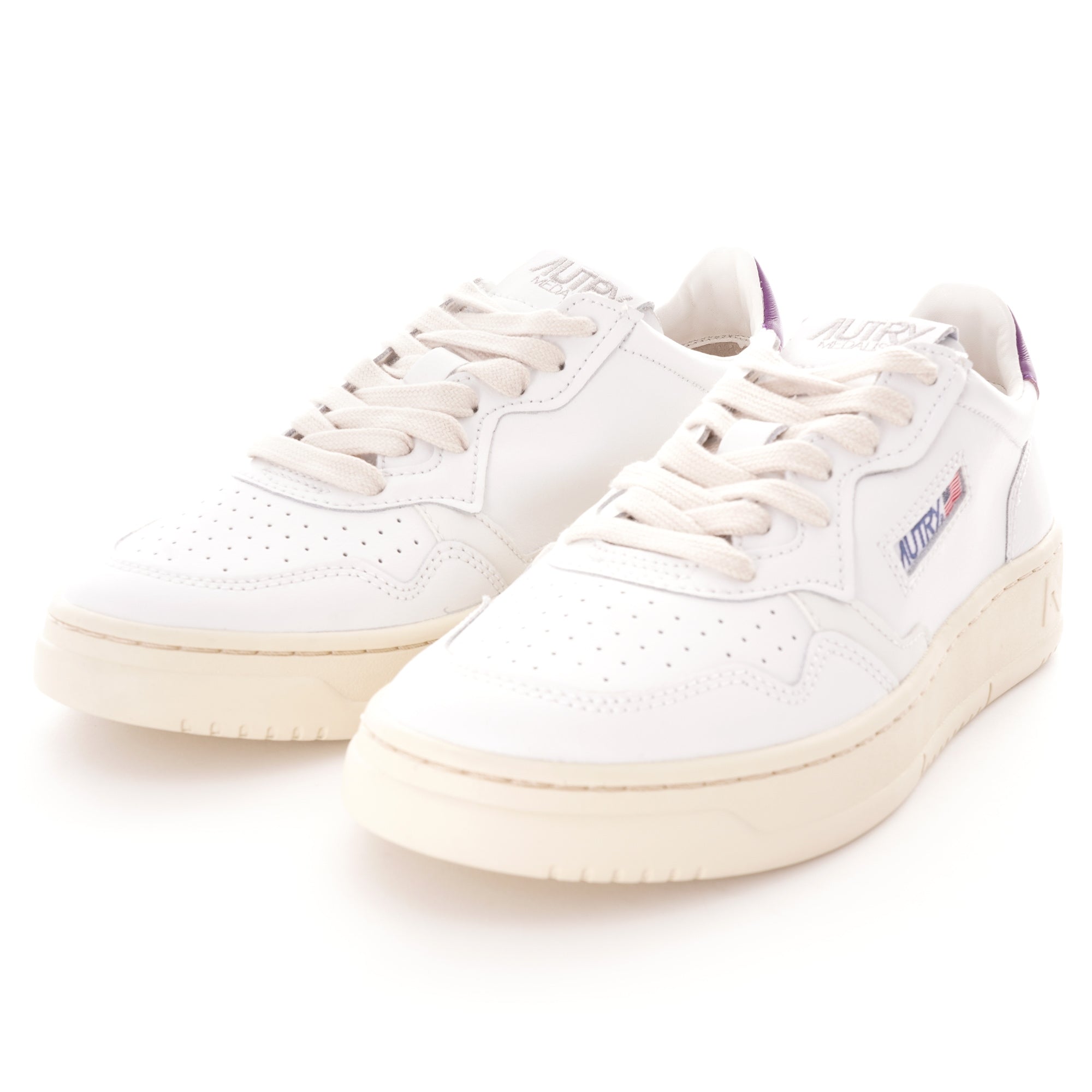Autry Action Shoes Low Leather - White/Violet