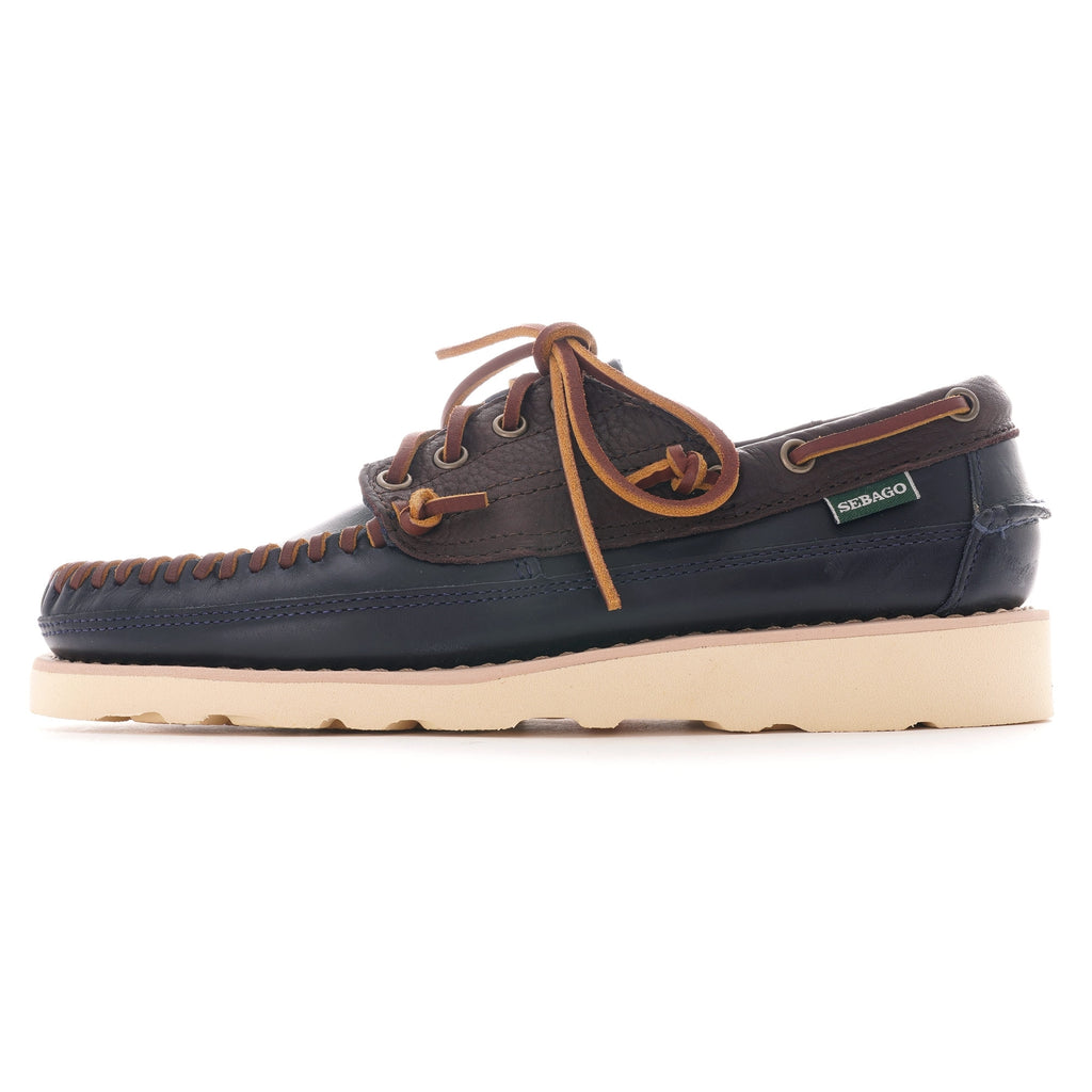 Seneca Leather Moccasin - Navy/Brown