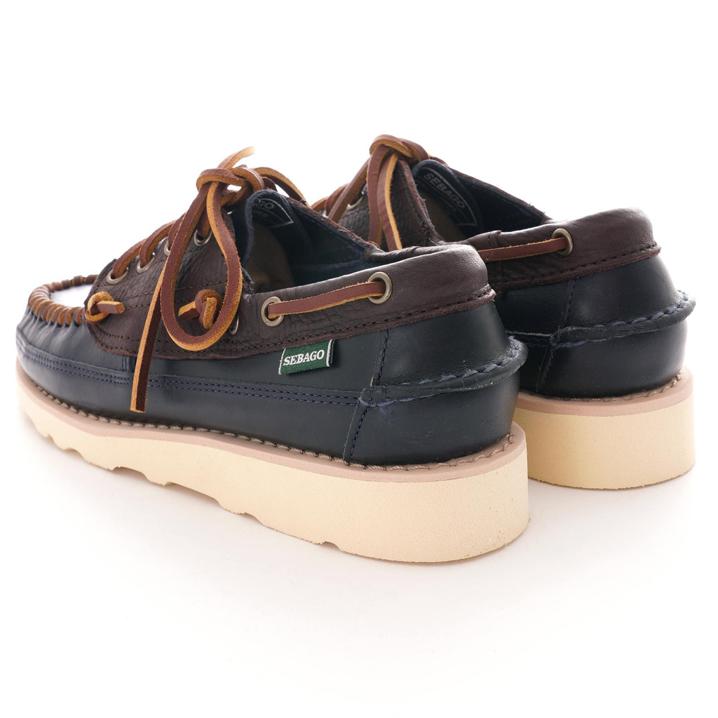 Seneca Leather Moccasin - Navy/Brown