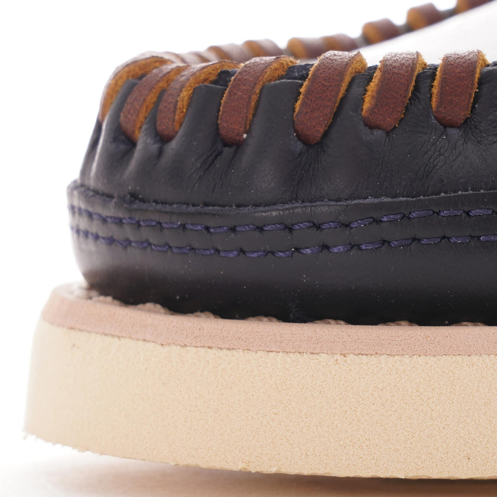 Seneca Leather Moccasin - Navy/Brown