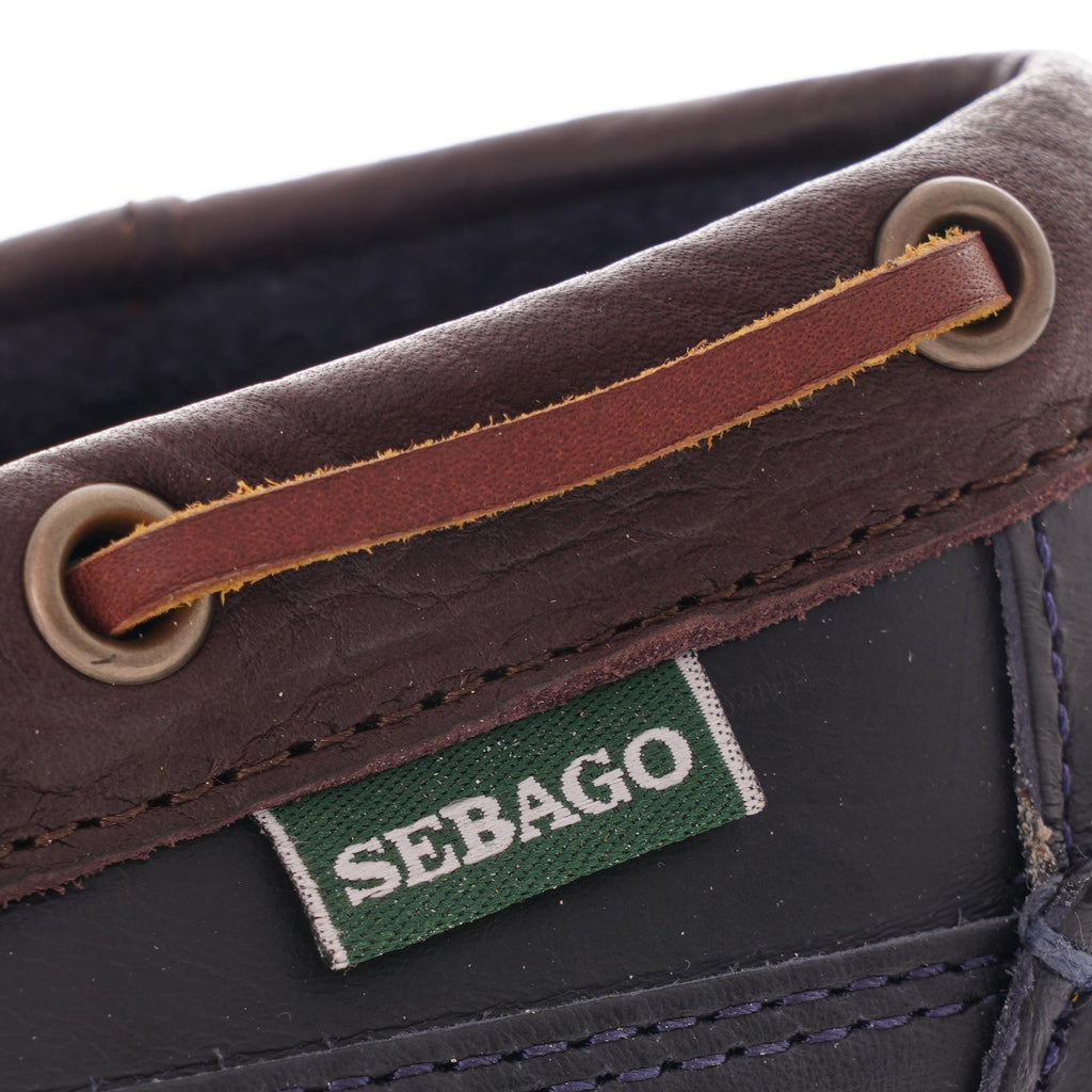 Seneca Leather Moccasin - Navy/Brown