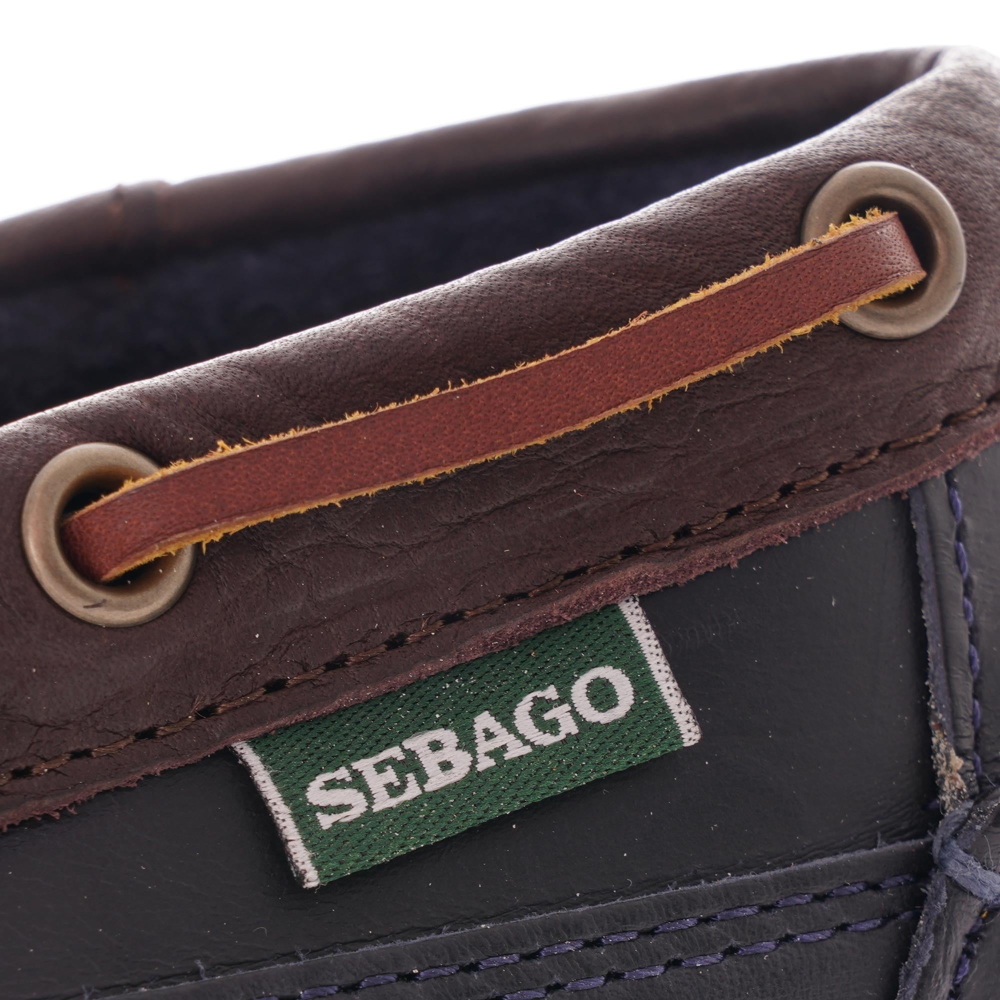 Seneca Leather Moccasin - Navy/Brown