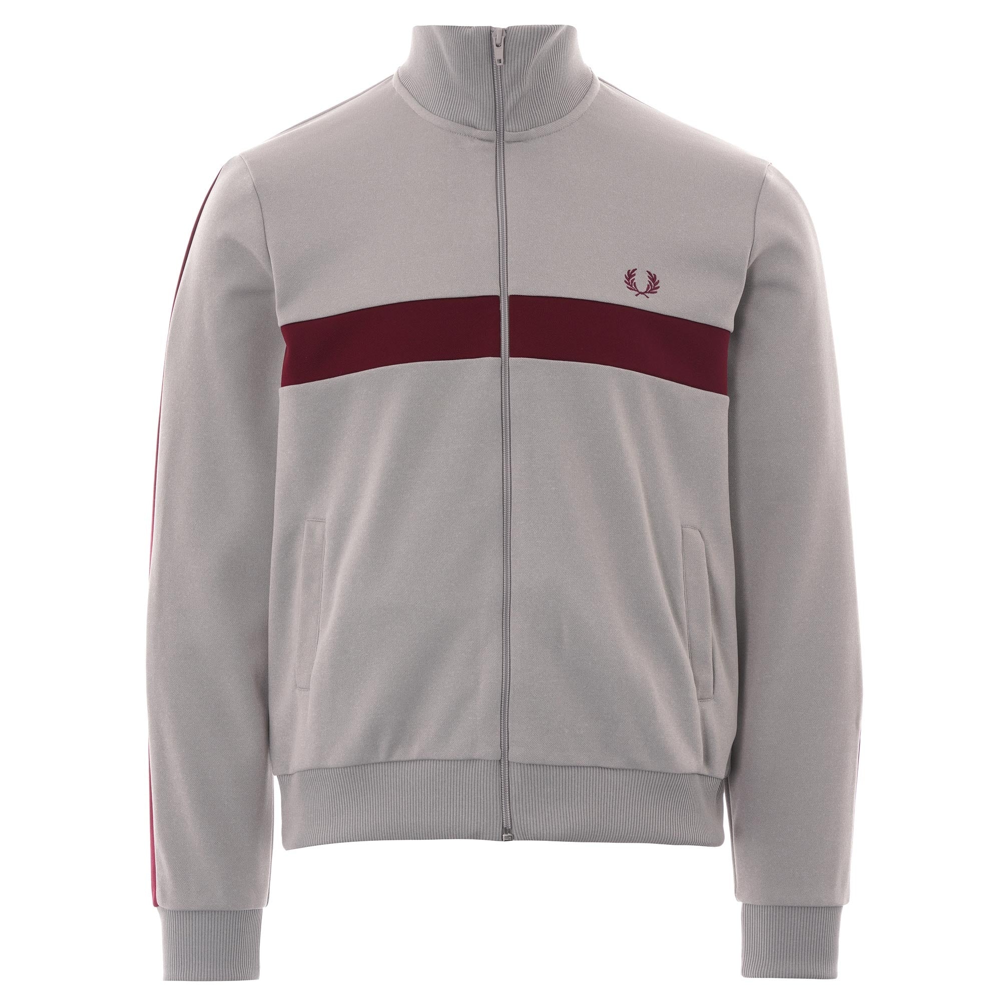 Fred Perry Chest Panel Track Jacket - Grey