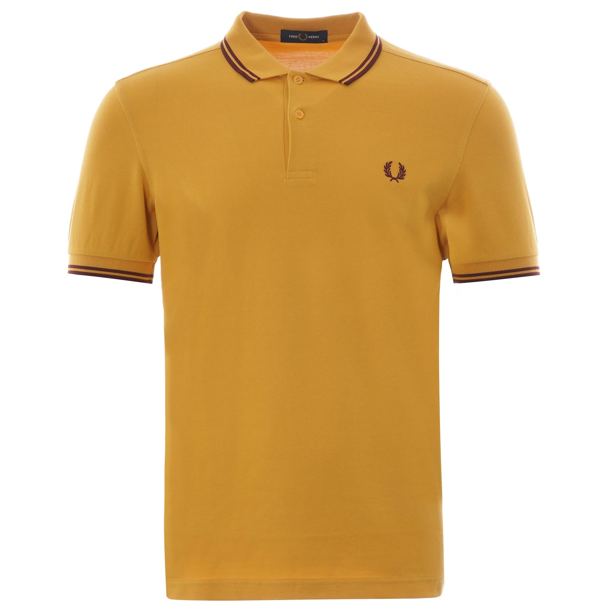 Fred Perry Twin Tip Polo Shirt - Gold/Port – Stuarts London