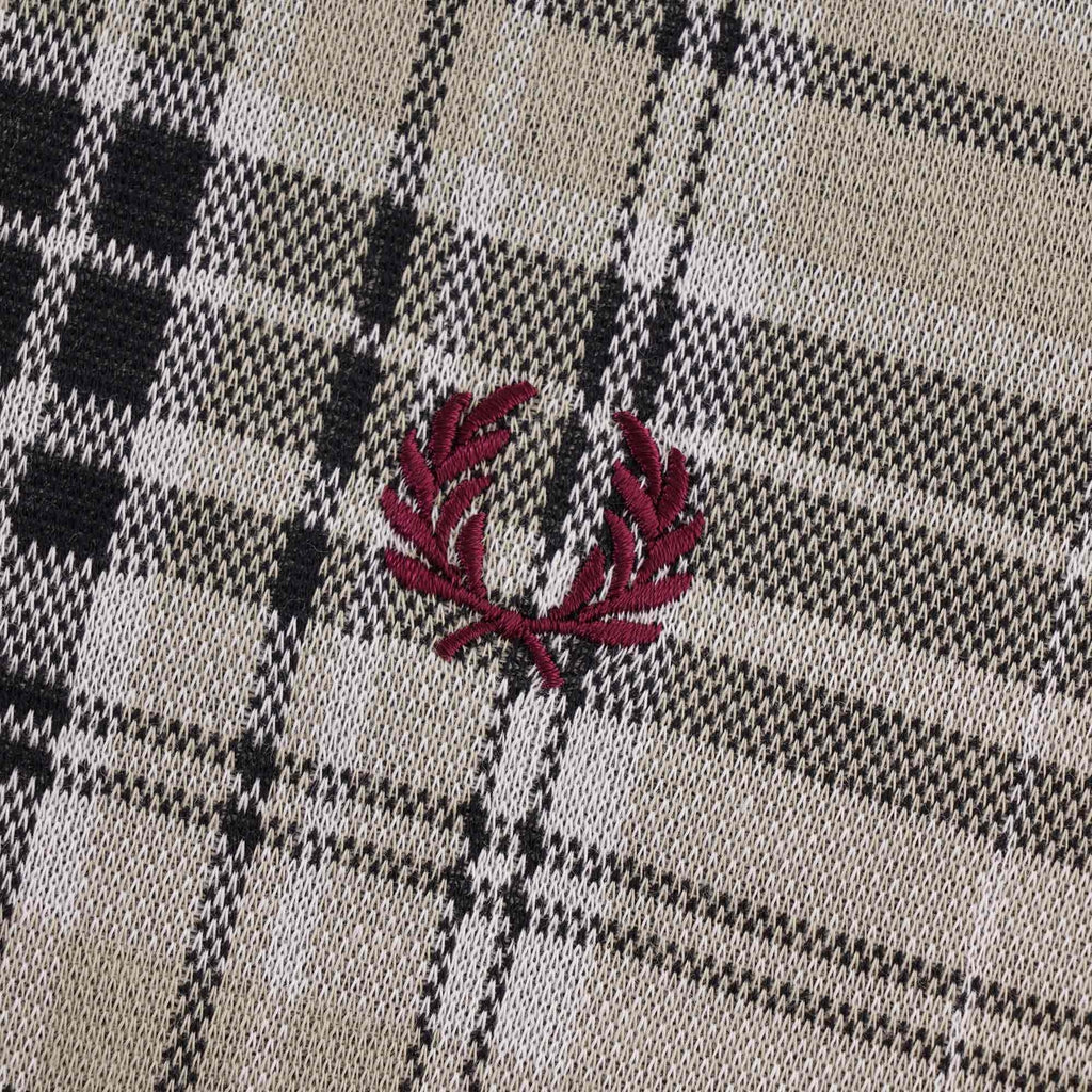 Fred Perry Jaquared Check Polo - Snow White