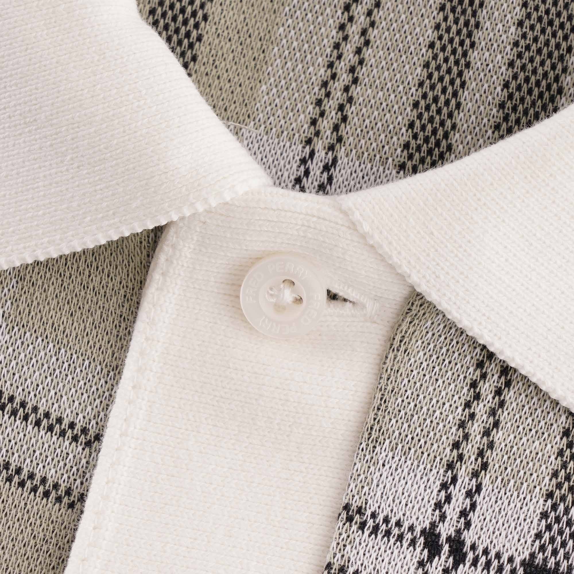 Fred Perry Jaquared Check Polo - Snow White