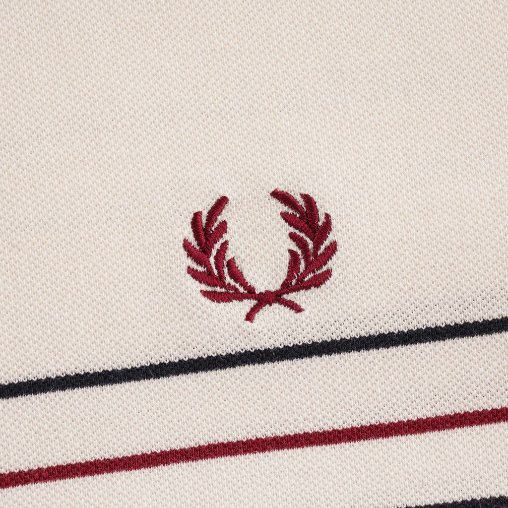 Collarless Striped Polo Shirt