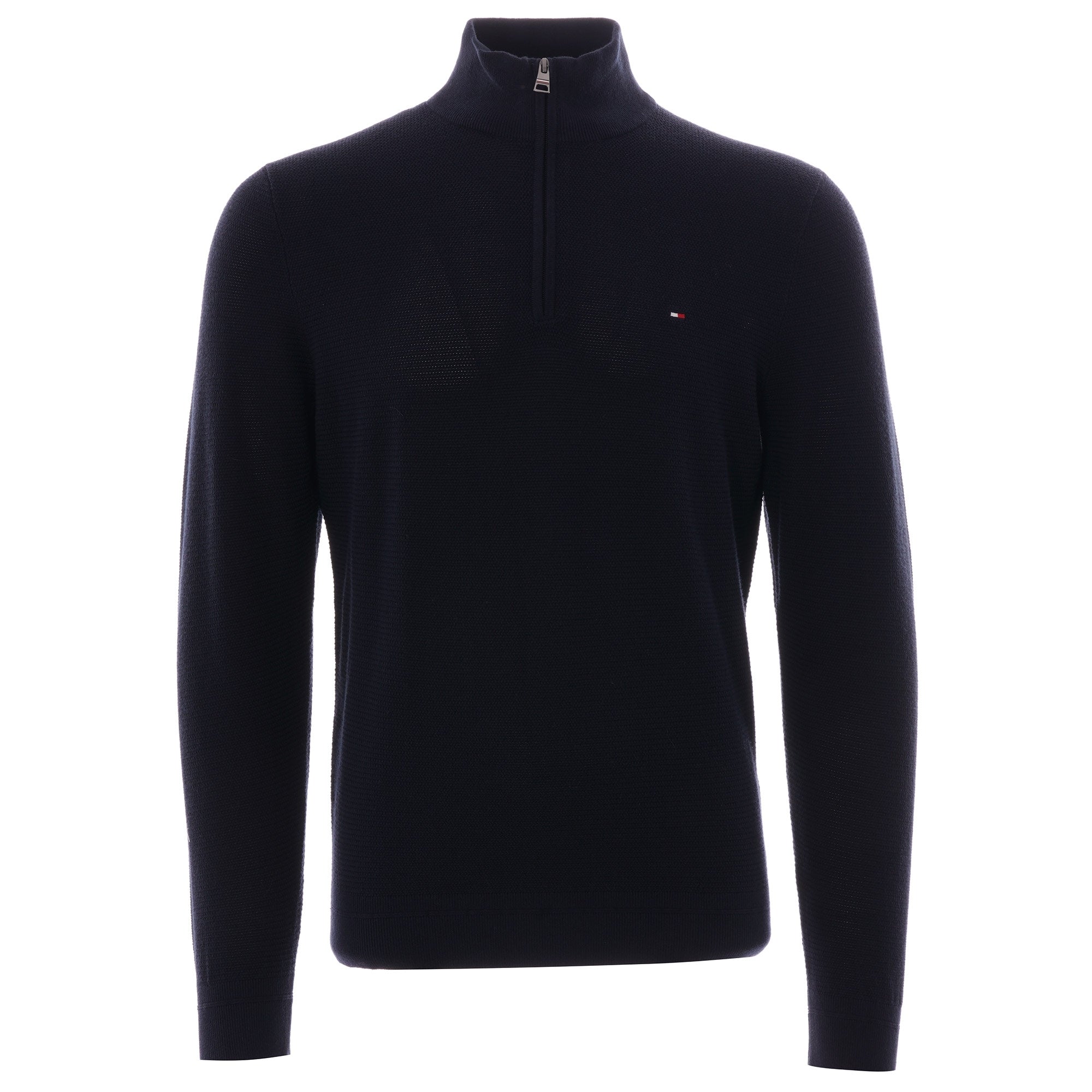 Tommy Hilfiger Textured Zipped Neck Jumper - Desert Sky